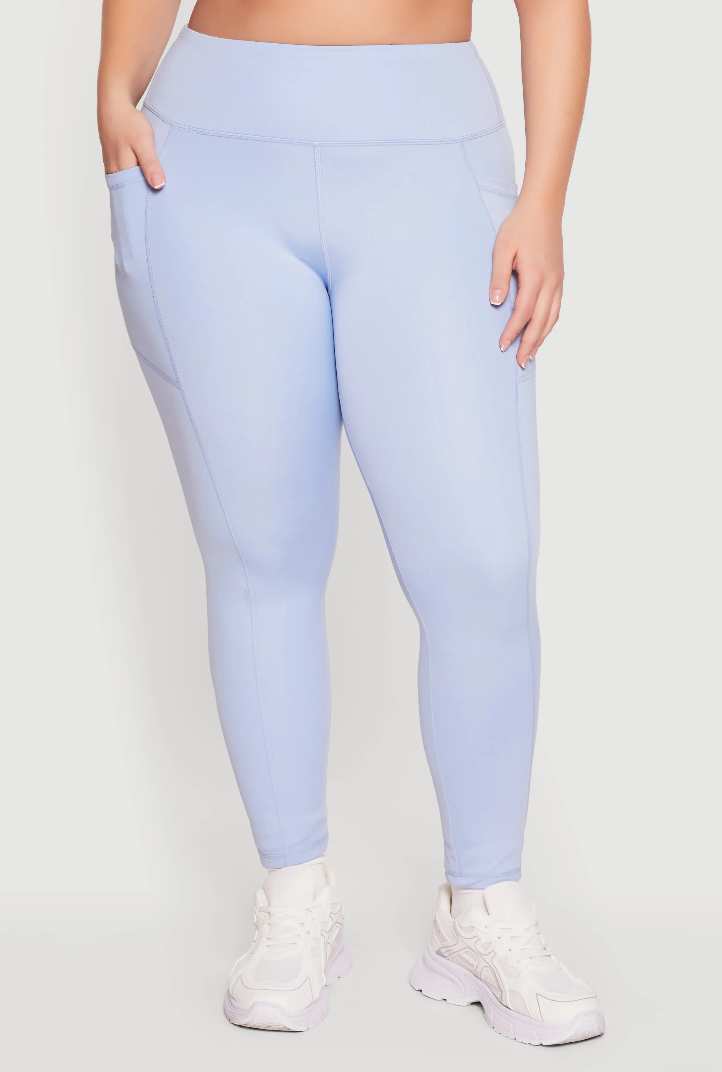 Plus Size High Waisted Cell Phone Pocket Detail Leggings sold by Rainbow product image thumbnail 3