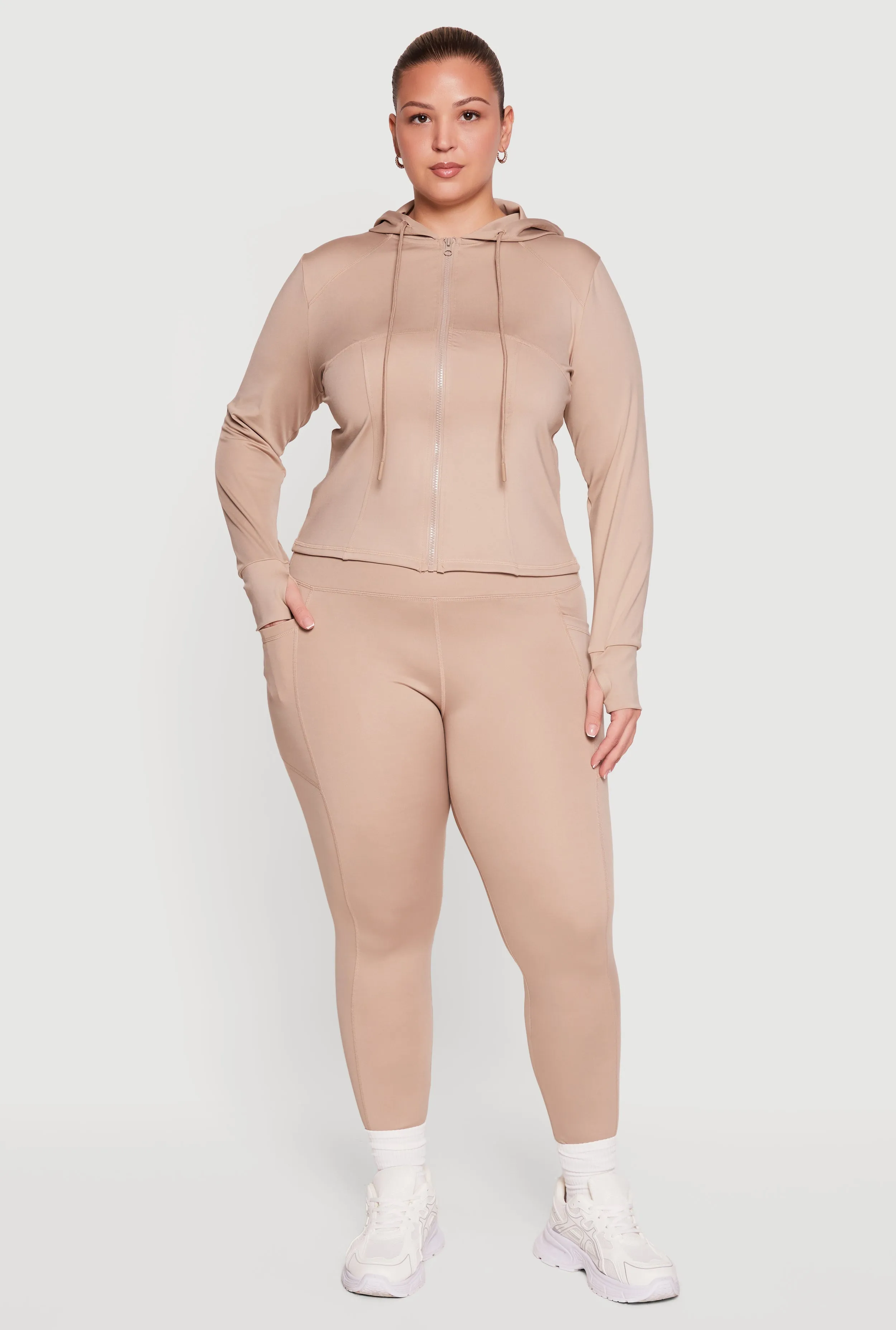 Plus Size High Waisted Cell Phone Pocket Detail Leggings sold by Rainbow