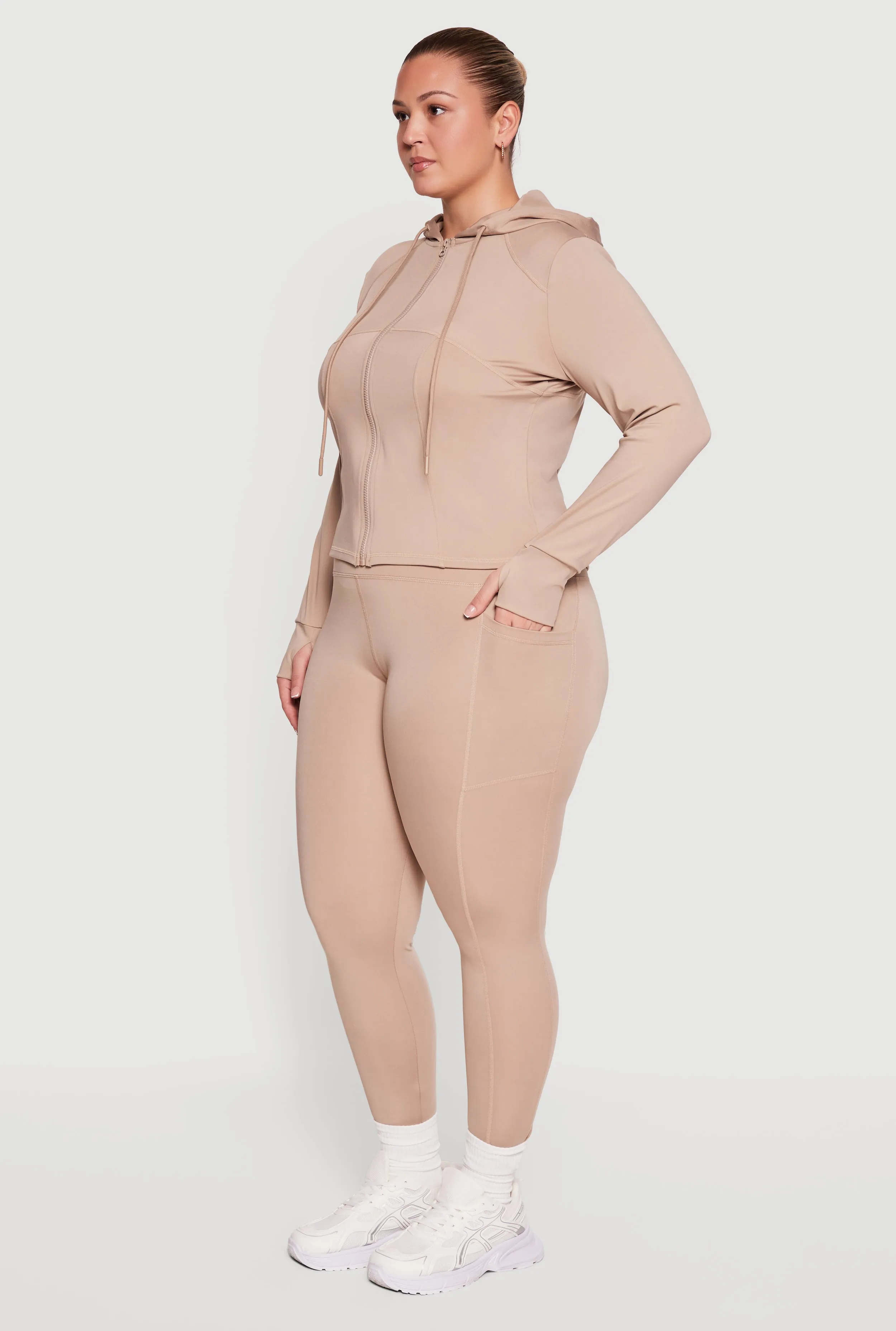 Plus Size High Waisted Cell Phone Pocket Detail Leggings sold by Rainbow product image thumbnail 2