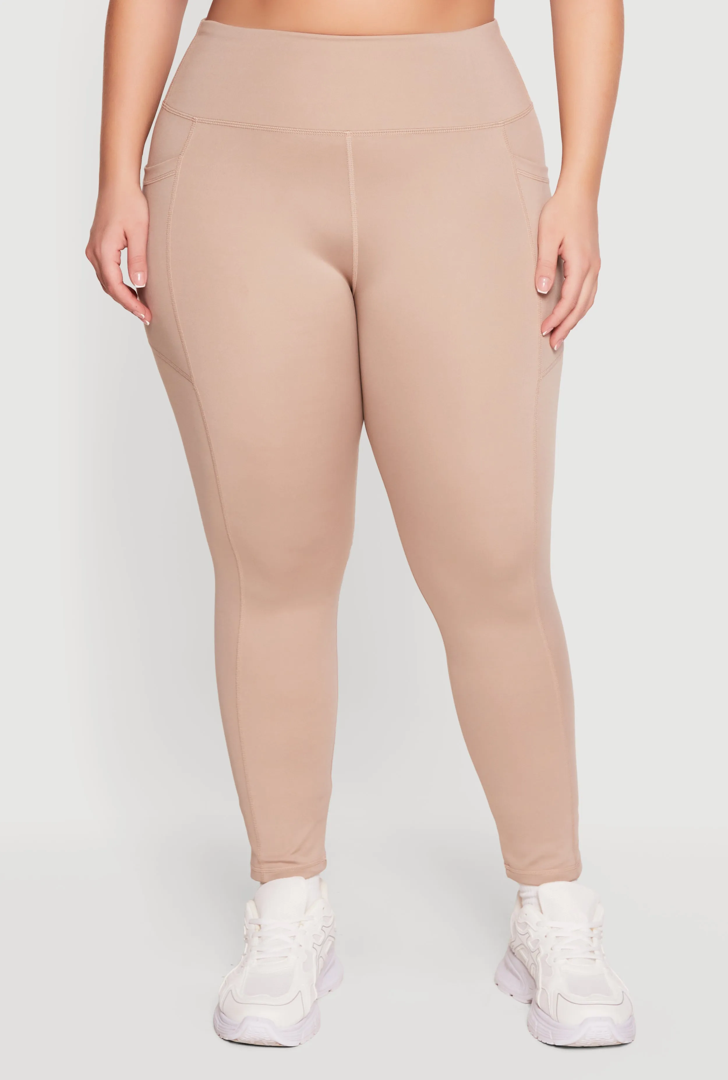 Plus Size High Waisted Cell Phone Pocket Detail Leggings sold by Rainbow product image thumbnail 3