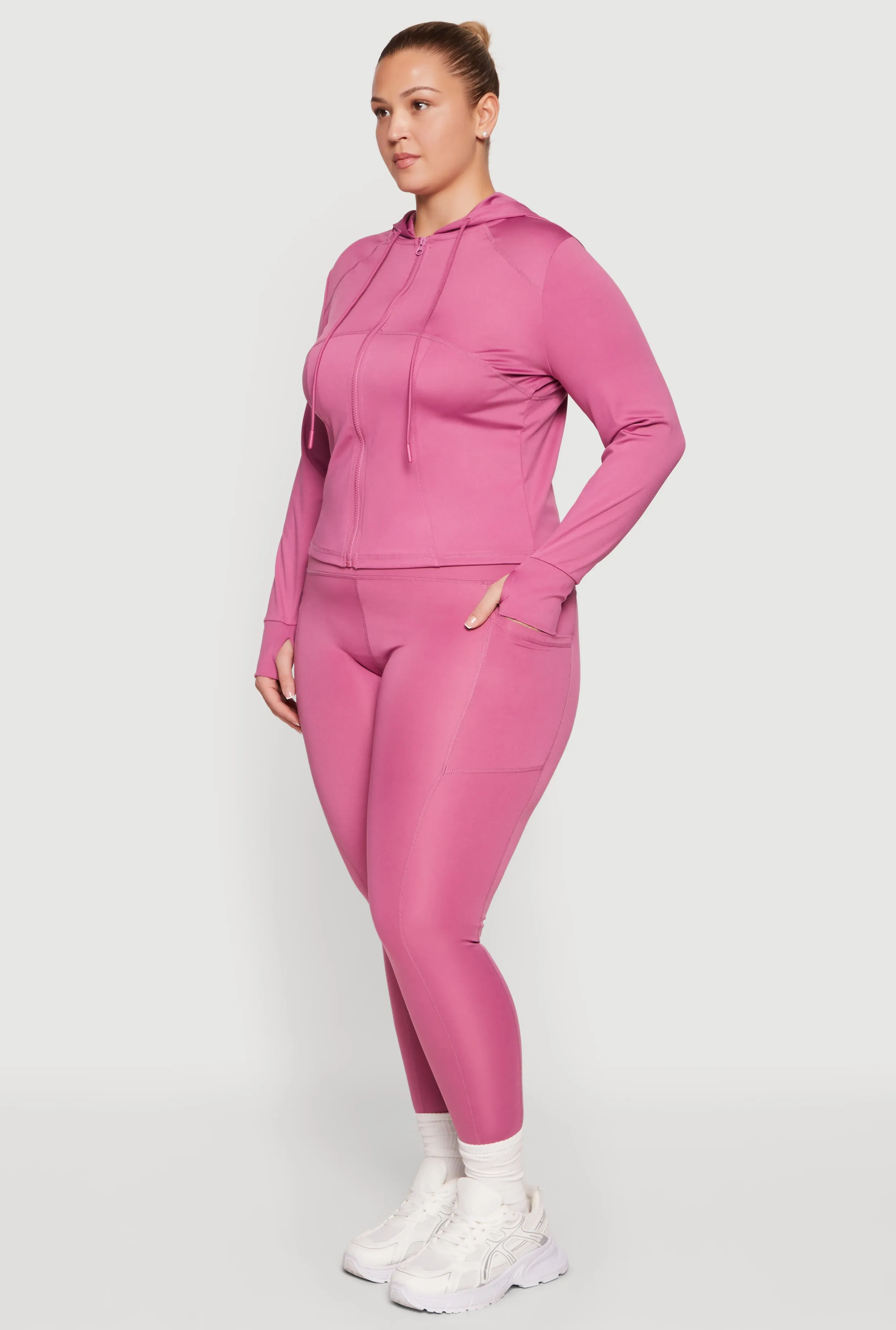 Plus Size High Waisted Cell Phone Pocket Detail Leggings sold by Rainbow product image thumbnail 2