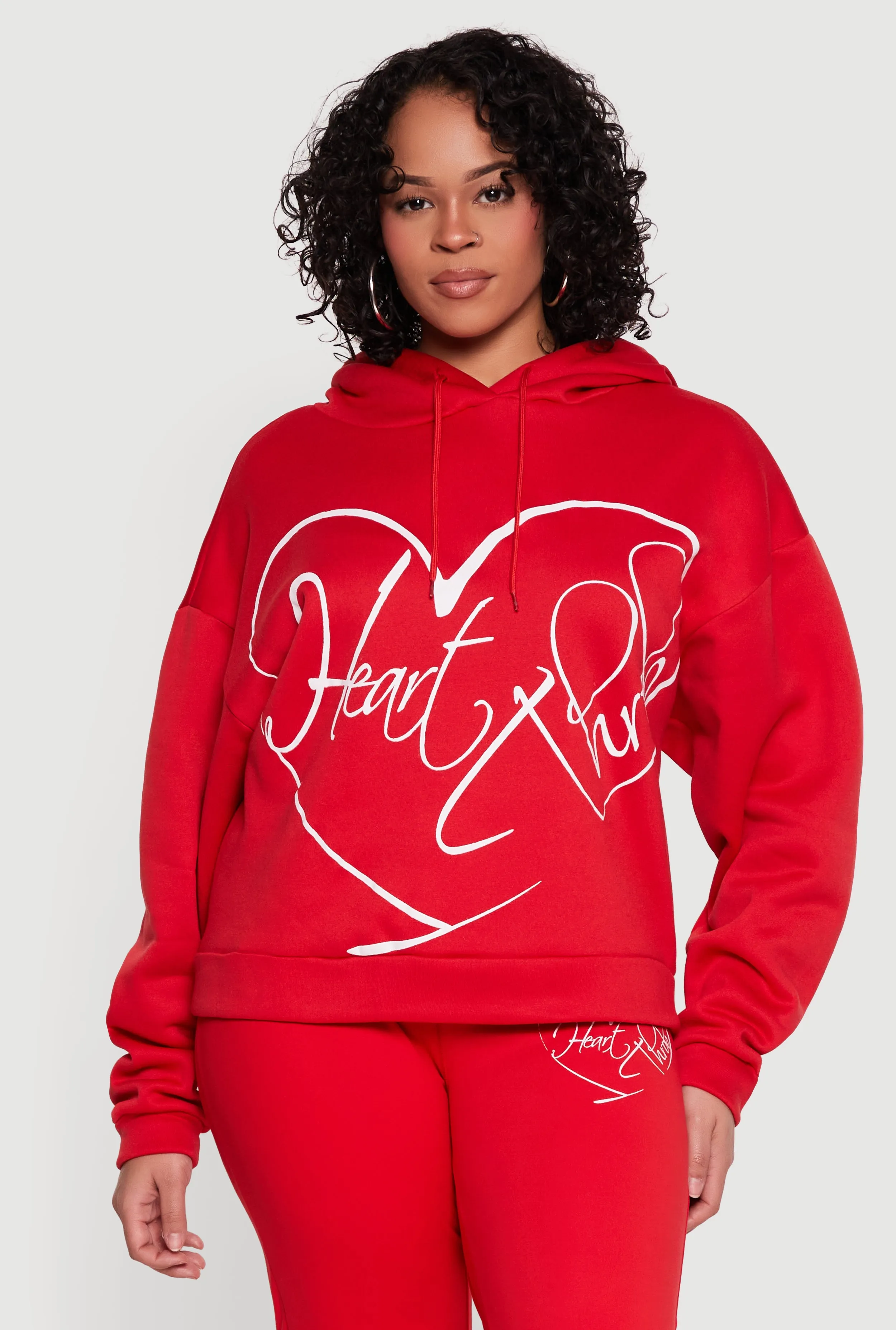 Plus Size Heart Throb Graphic Hooded Sweatshirt sold by Rainbow