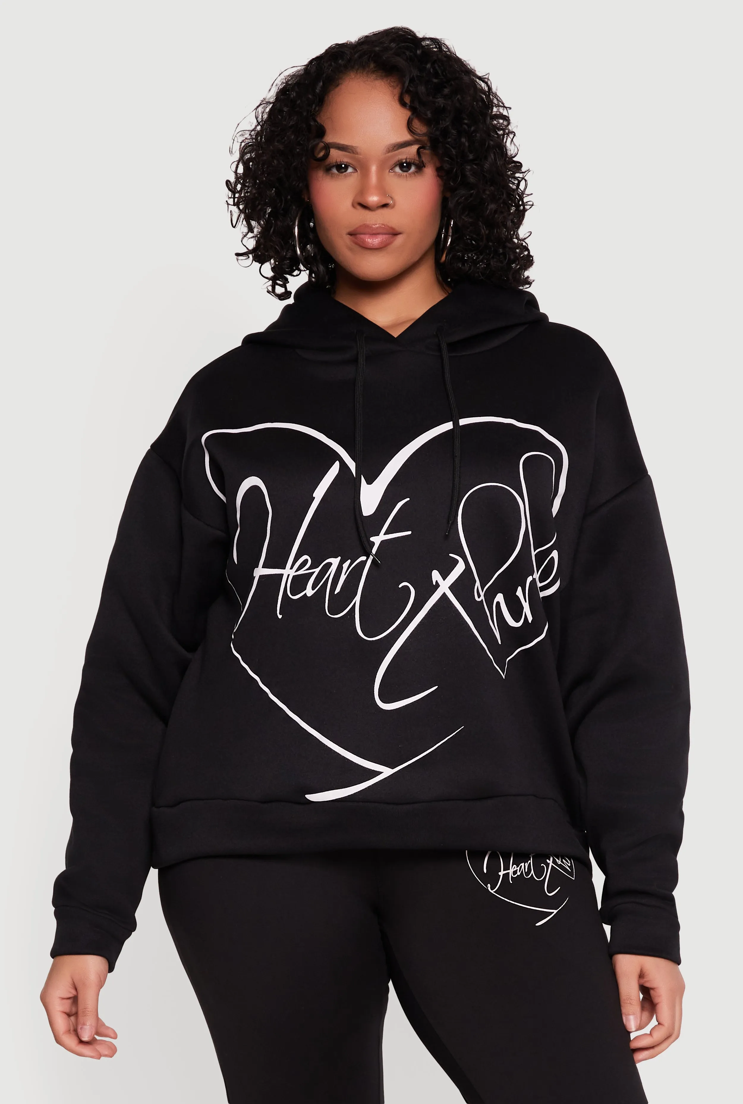 Plus Size Heart Throb Graphic Hooded Sweatshirt sold by Rainbow