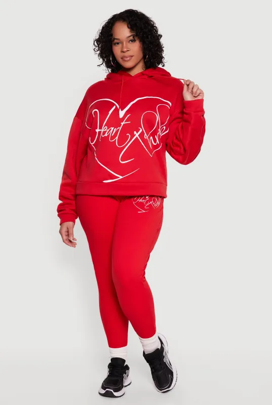 Plus Size Heart Throb Graphic Leggings made by Rainbow