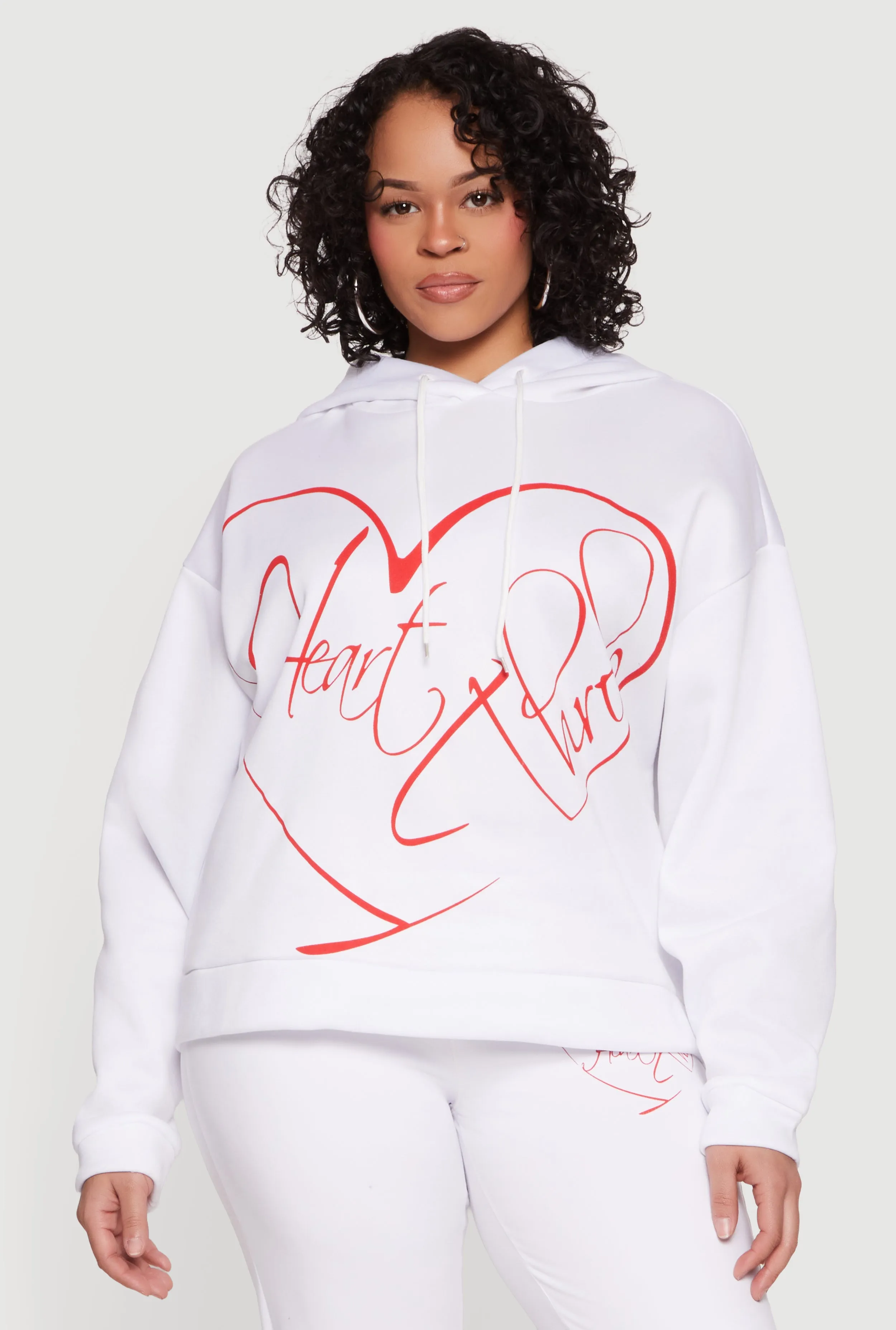 Plus Size Heart Throb Graphic Hooded Sweatshirt sold by Rainbow