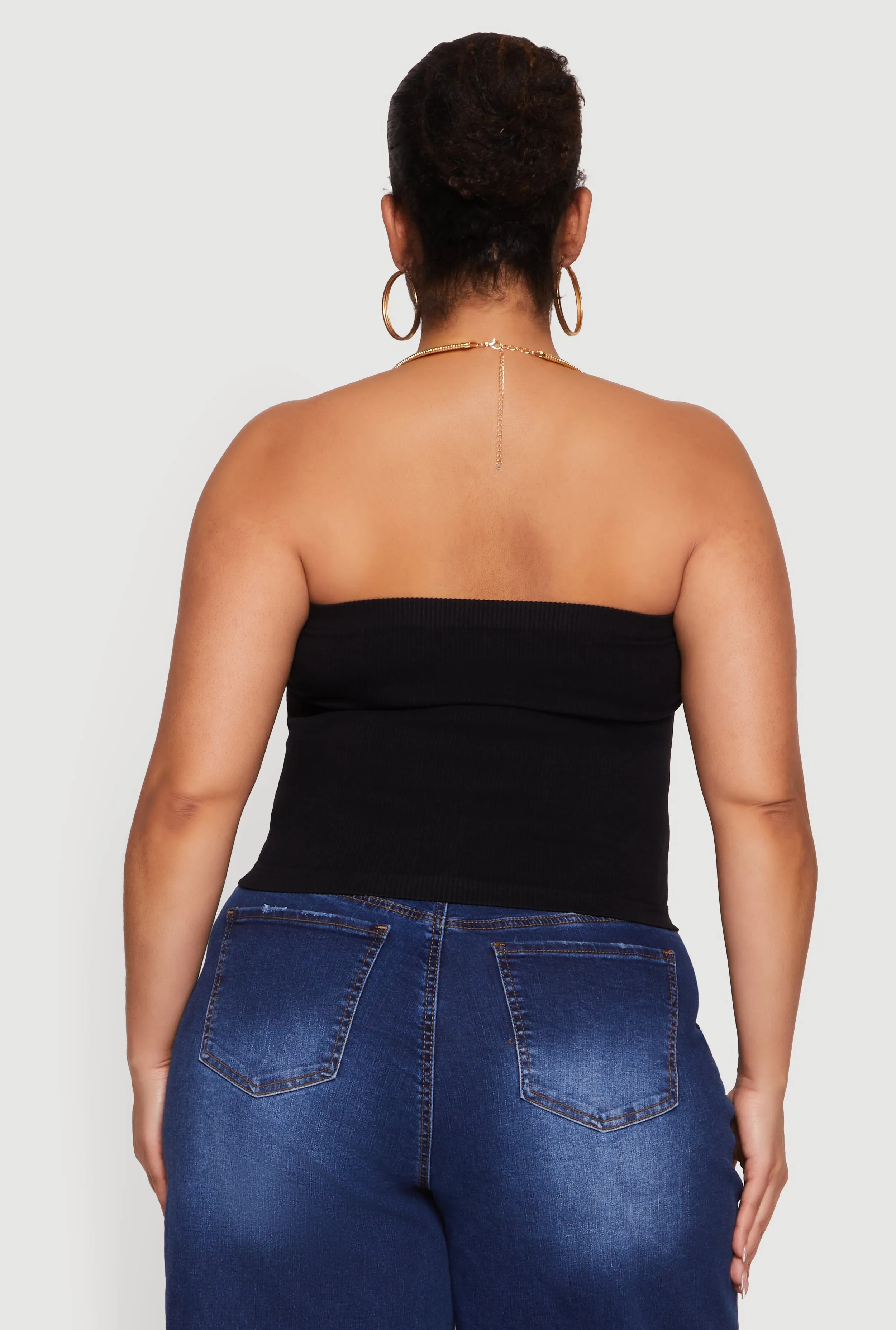 Plus Size Seamless Ribbed Knit Tube Top sold by Rainbow product image thumbnail 5