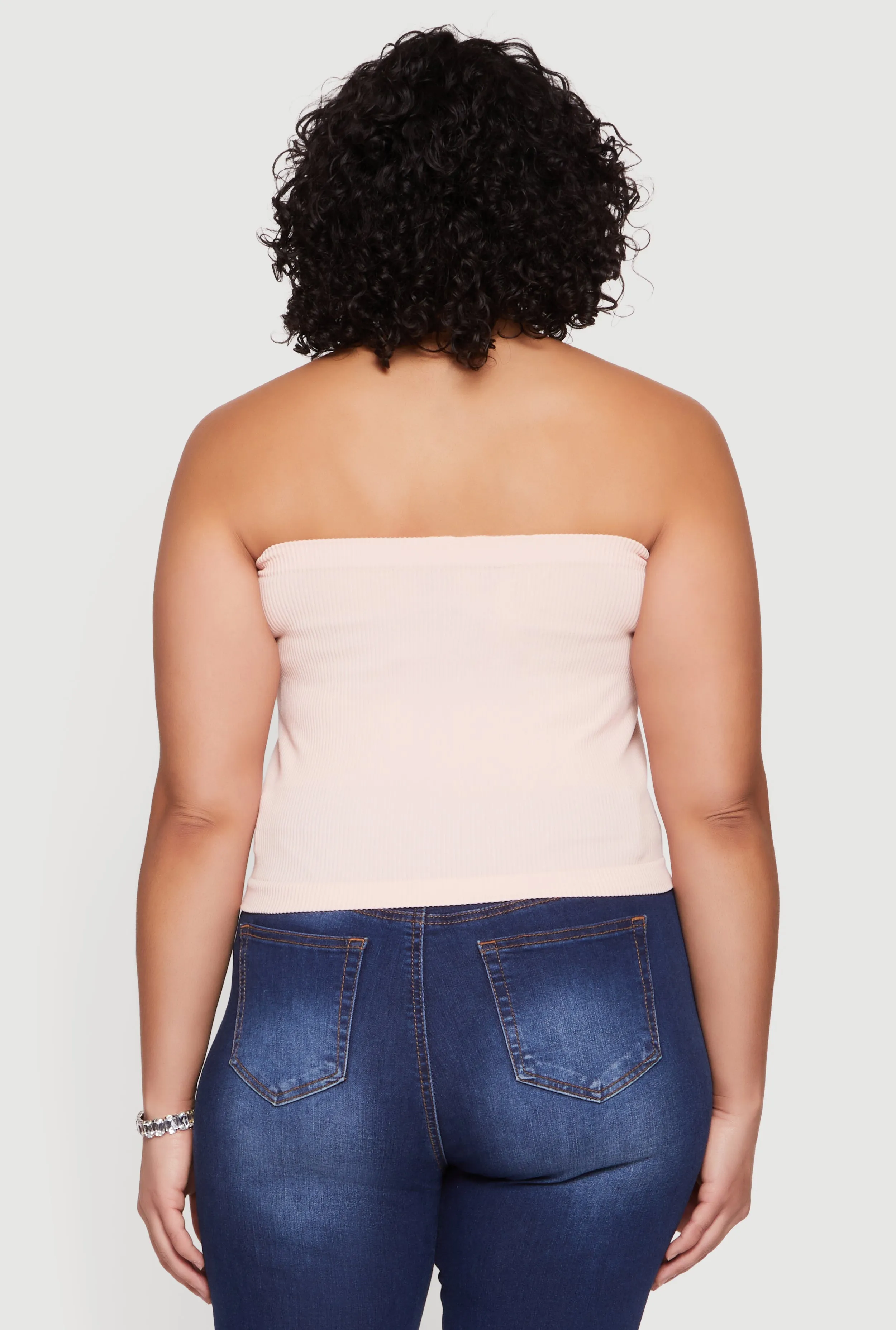 Plus Size Seamless Ribbed Knit Tube Top sold by Rainbow product image thumbnail 5