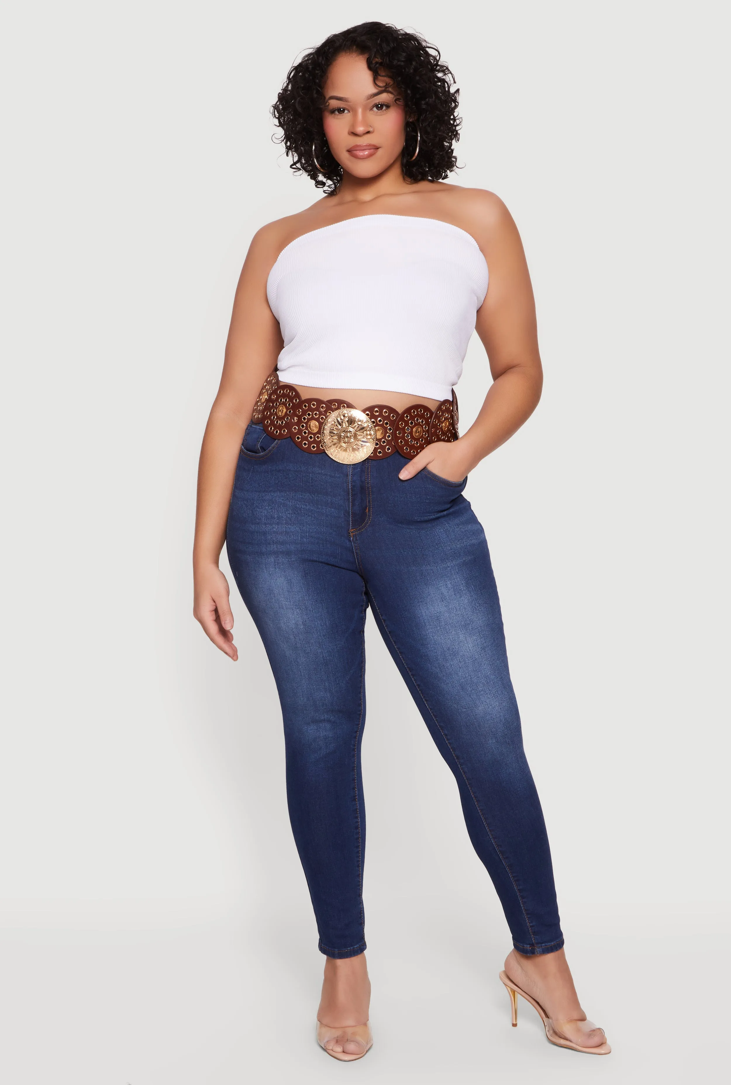 Plus Size Seamless Ribbed Knit Tube Top sold by Rainbow