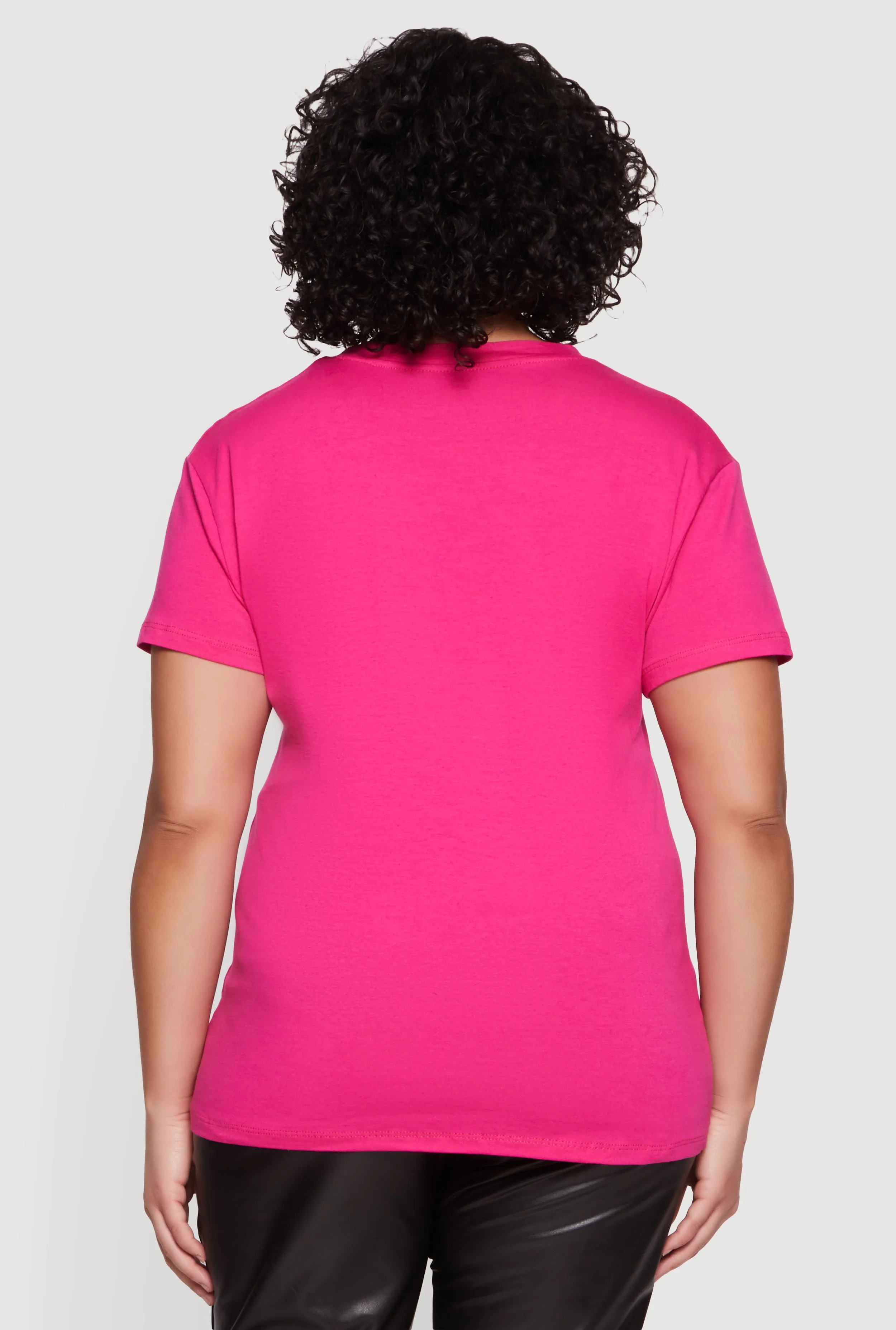 Plus Size Basic V-Neck Short Sleeve T-Shirt sold by Rainbow product image thumbnail 5
