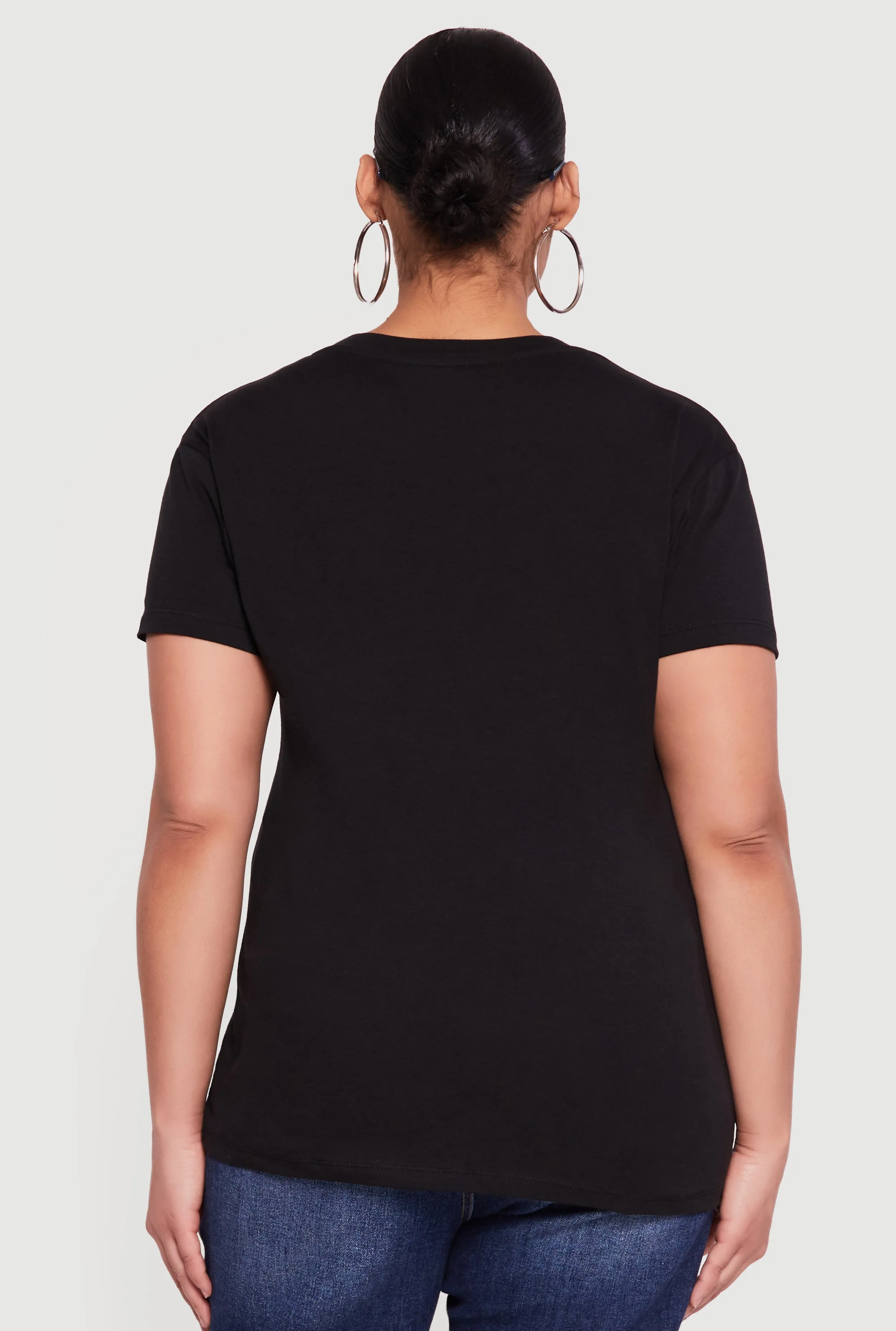 Plus Size Basic V-Neck Short Sleeve T-Shirt sold by Rainbow product image thumbnail 5