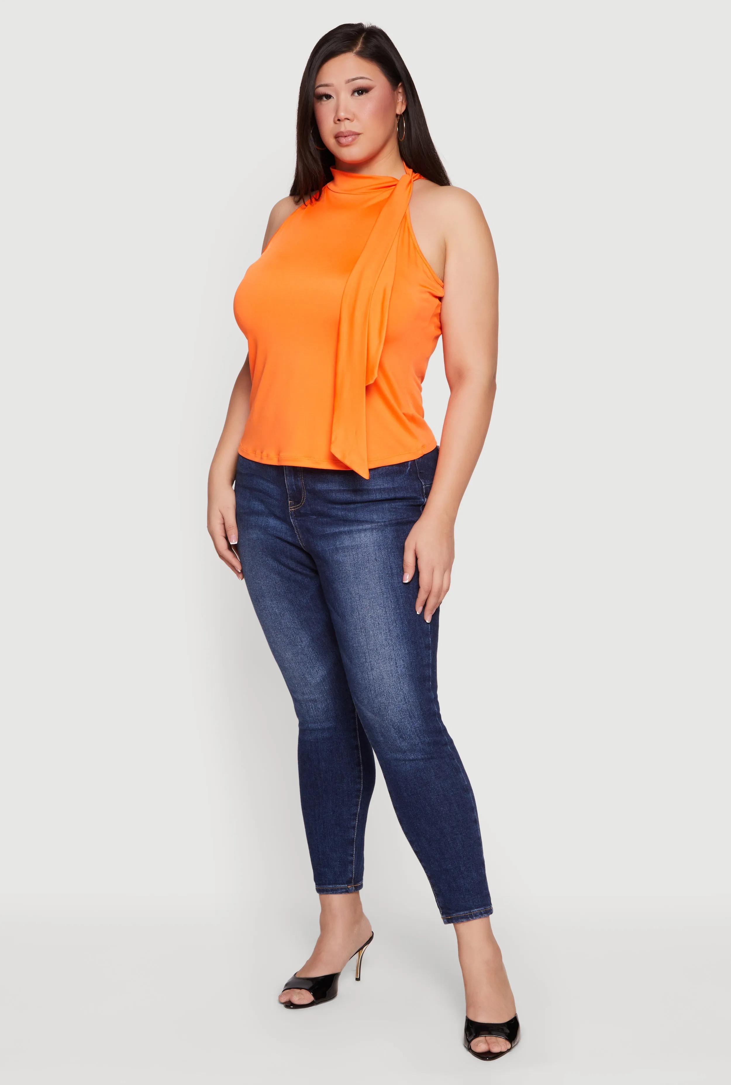 Plus Size Sleeveless Tie Neck Blouse sold by Rainbow product image thumbnail 3