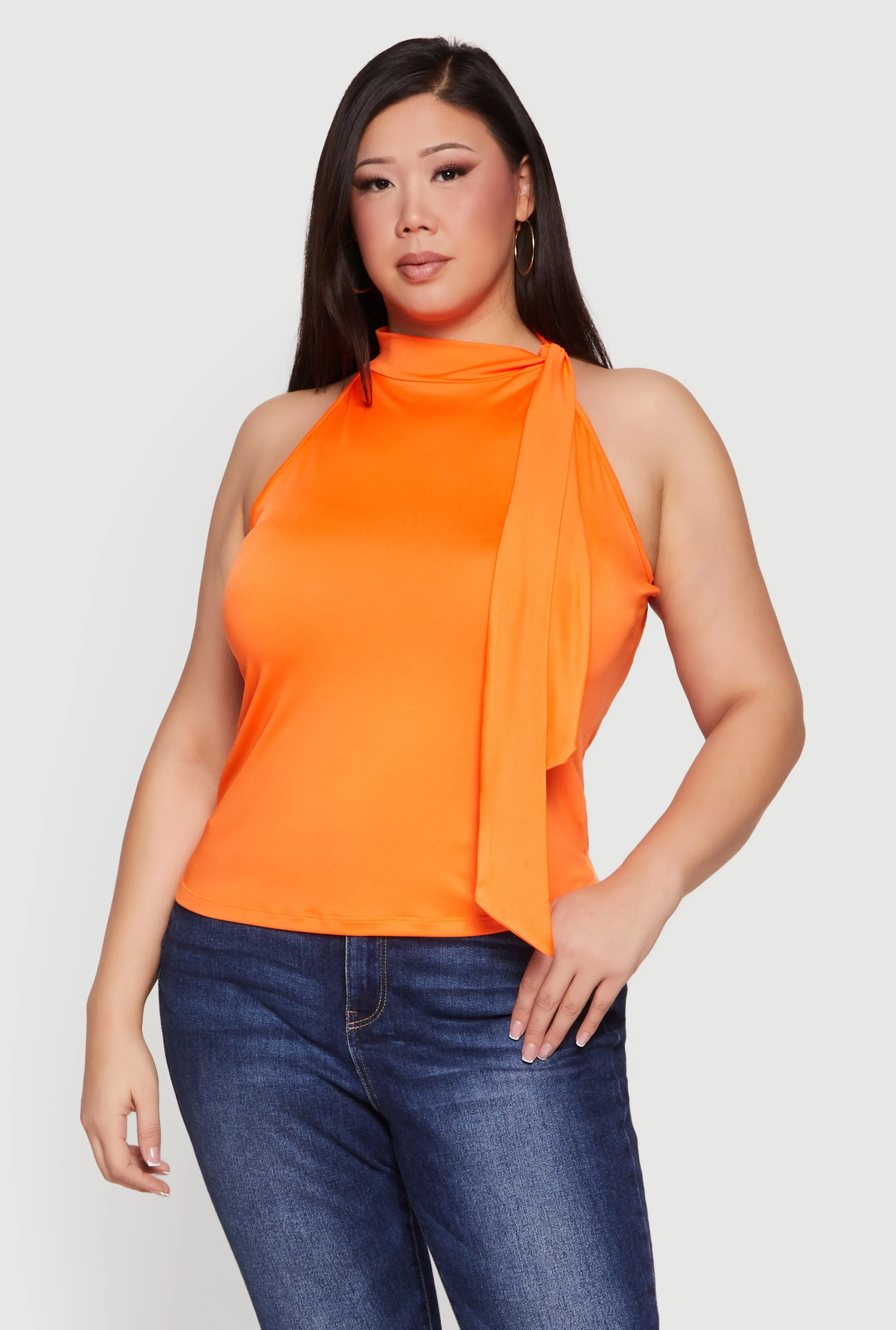 Plus Size Sleeveless Tie Neck Blouse sold by Rainbow product image thumbnail 2