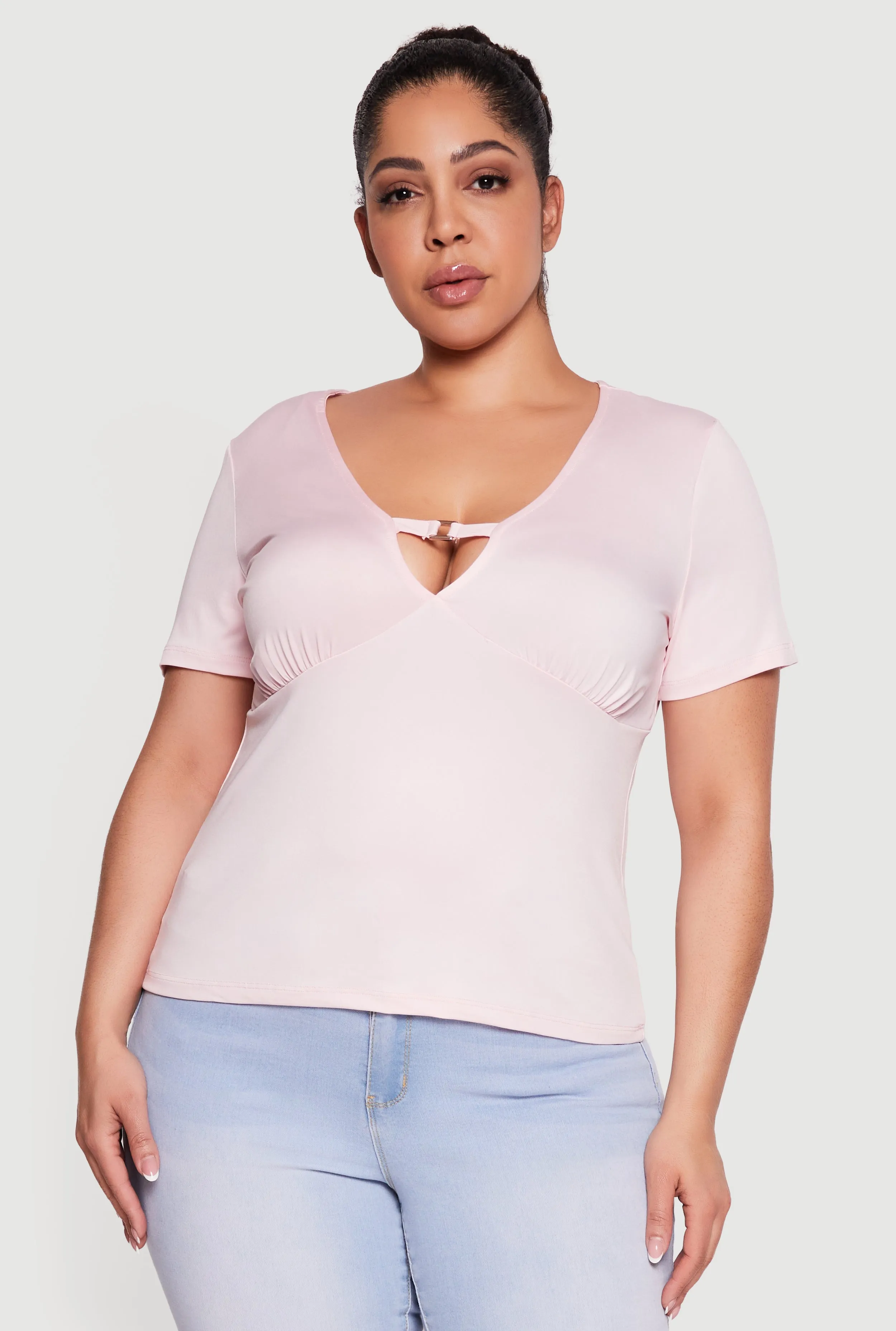Plus Size Metallic Detail Keyhole Top sold by Rainbow product image thumbnail 2