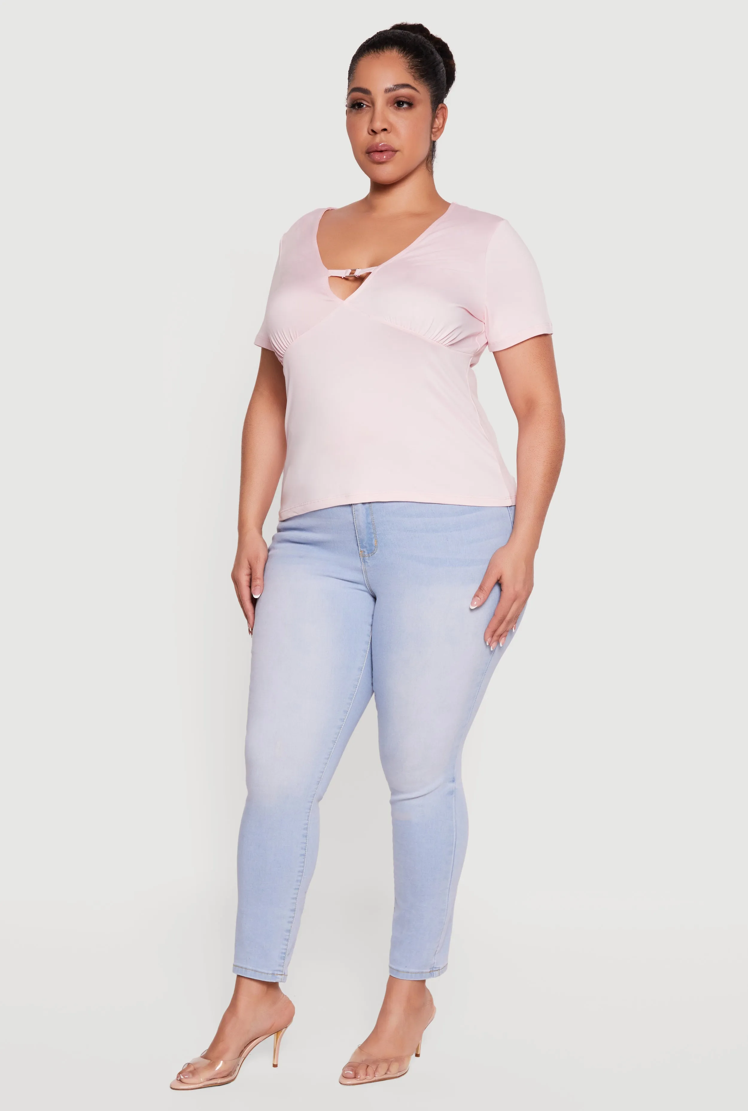 Plus Size Metallic Detail Keyhole Top sold by Rainbow product image thumbnail 3