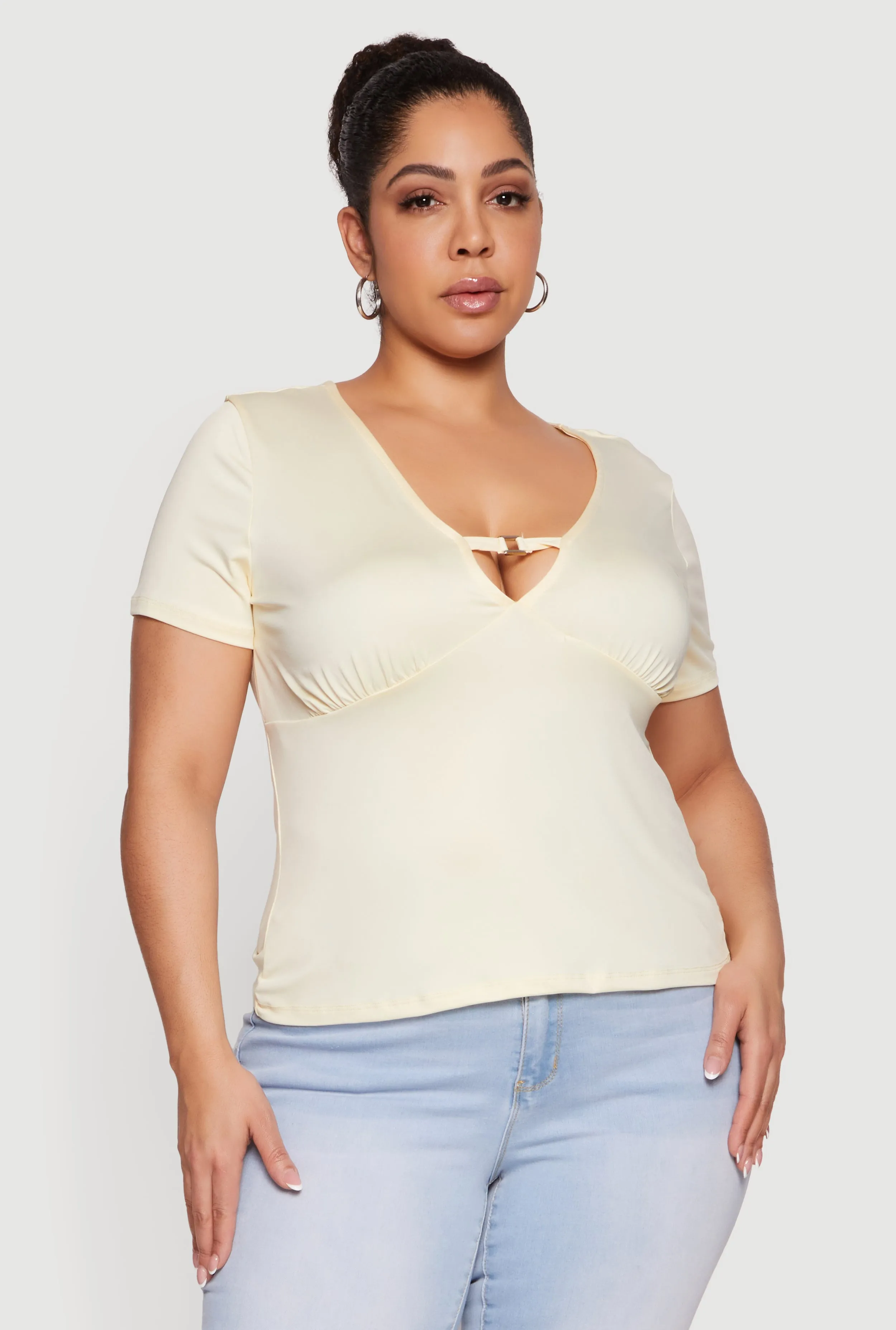 Plus Size Metallic Detail Keyhole Top sold by Rainbow product image thumbnail 2