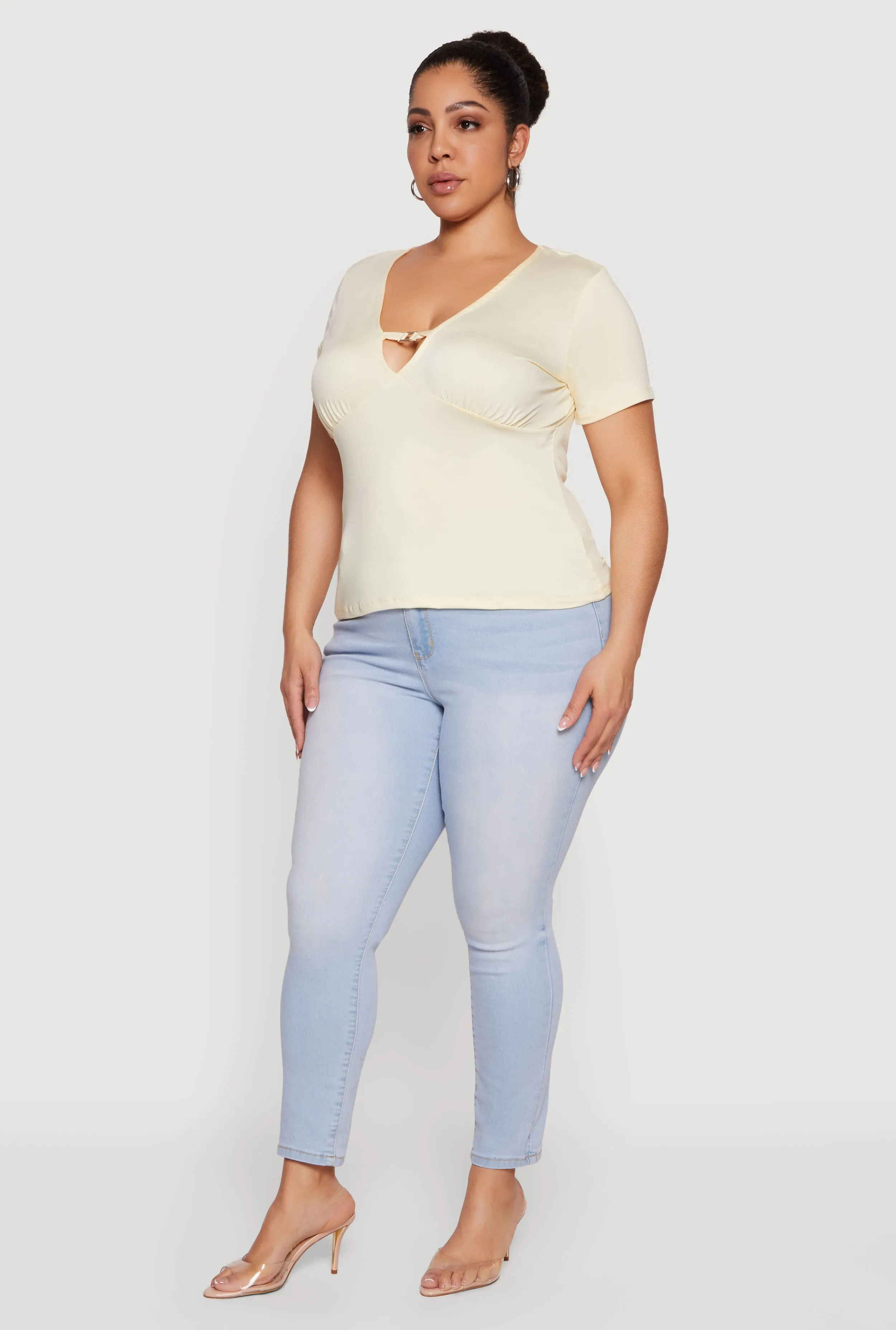 Plus Size Metallic Detail Keyhole Top sold by Rainbow product image thumbnail 3