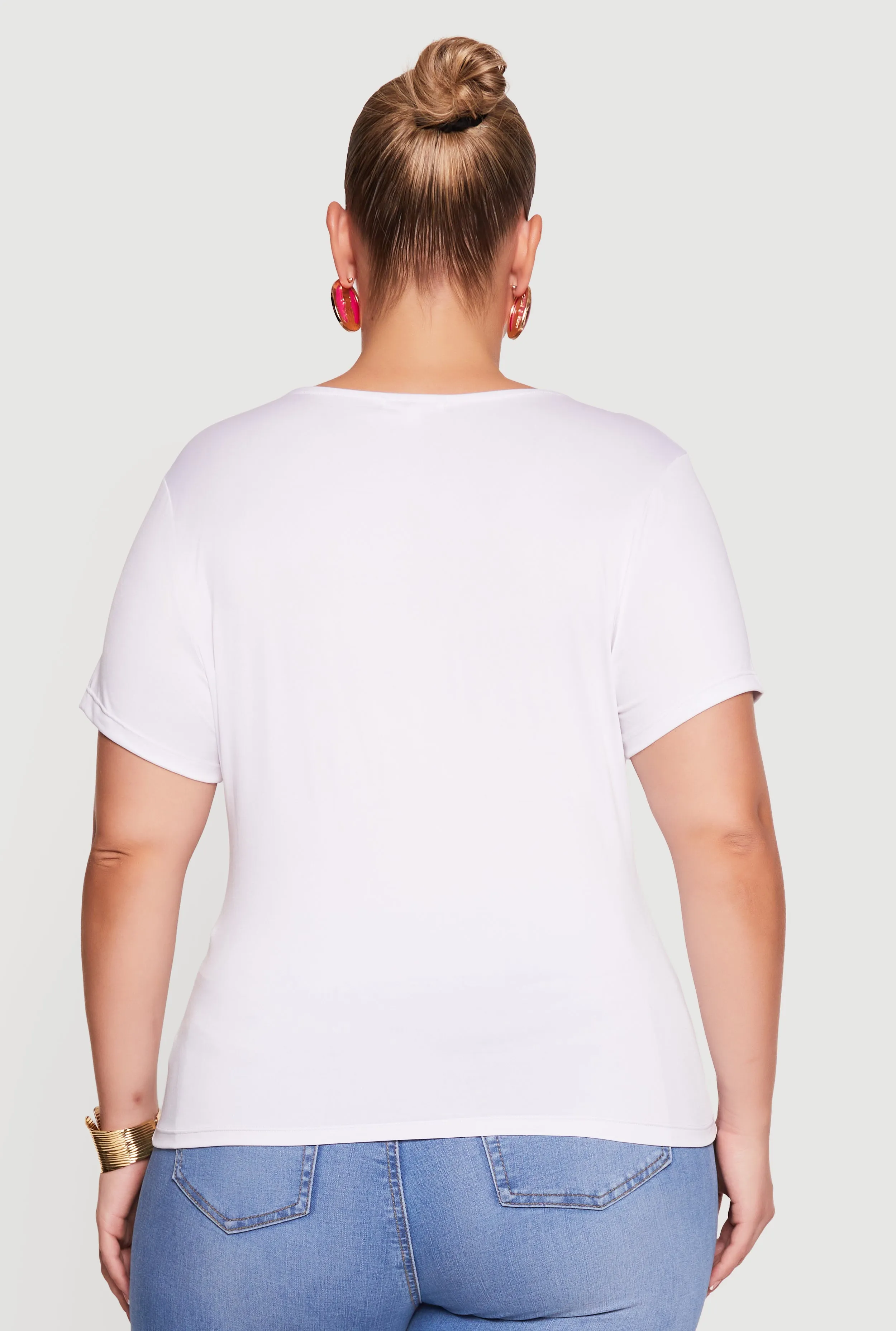 Plus Size Metallic Detail Keyhole Top sold by Rainbow product image thumbnail 5