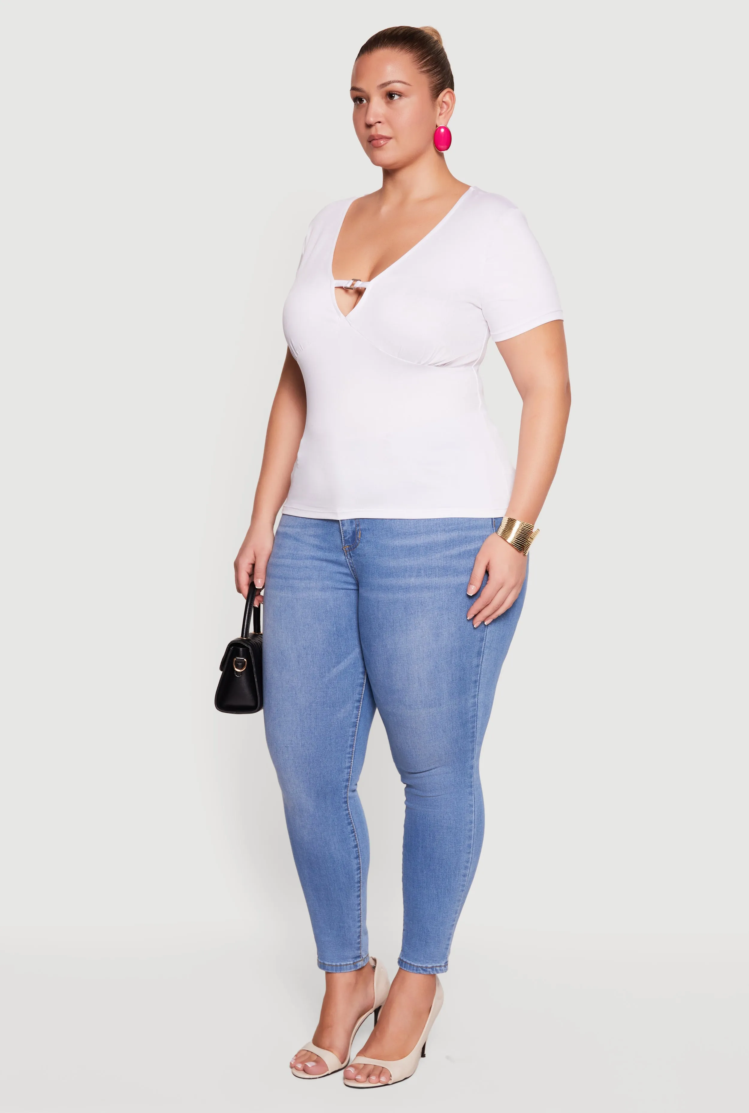 Plus Size Metallic Detail Keyhole Top sold by Rainbow product image thumbnail 3