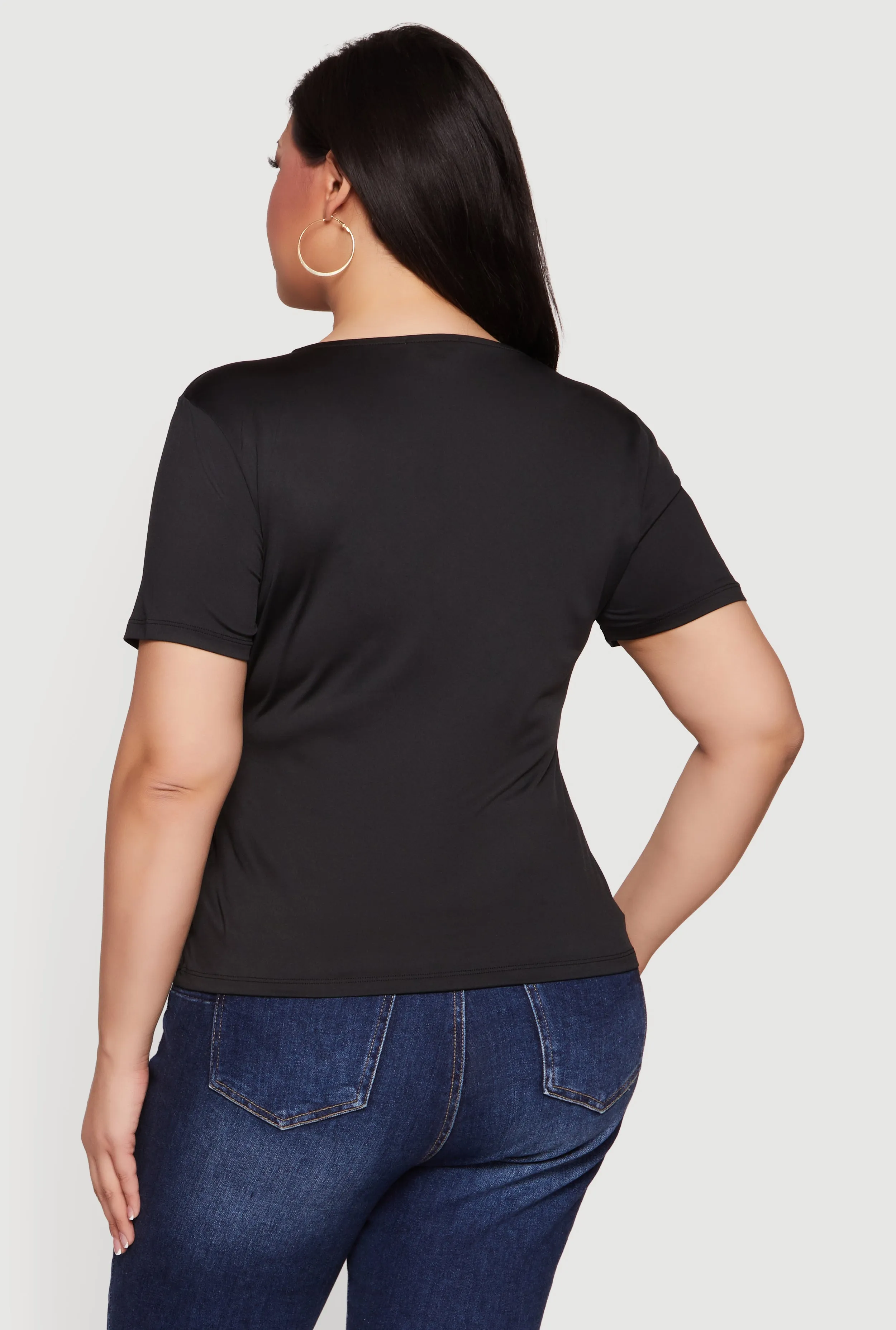 Plus Size Metallic Detail Keyhole Top sold by Rainbow product image thumbnail 5