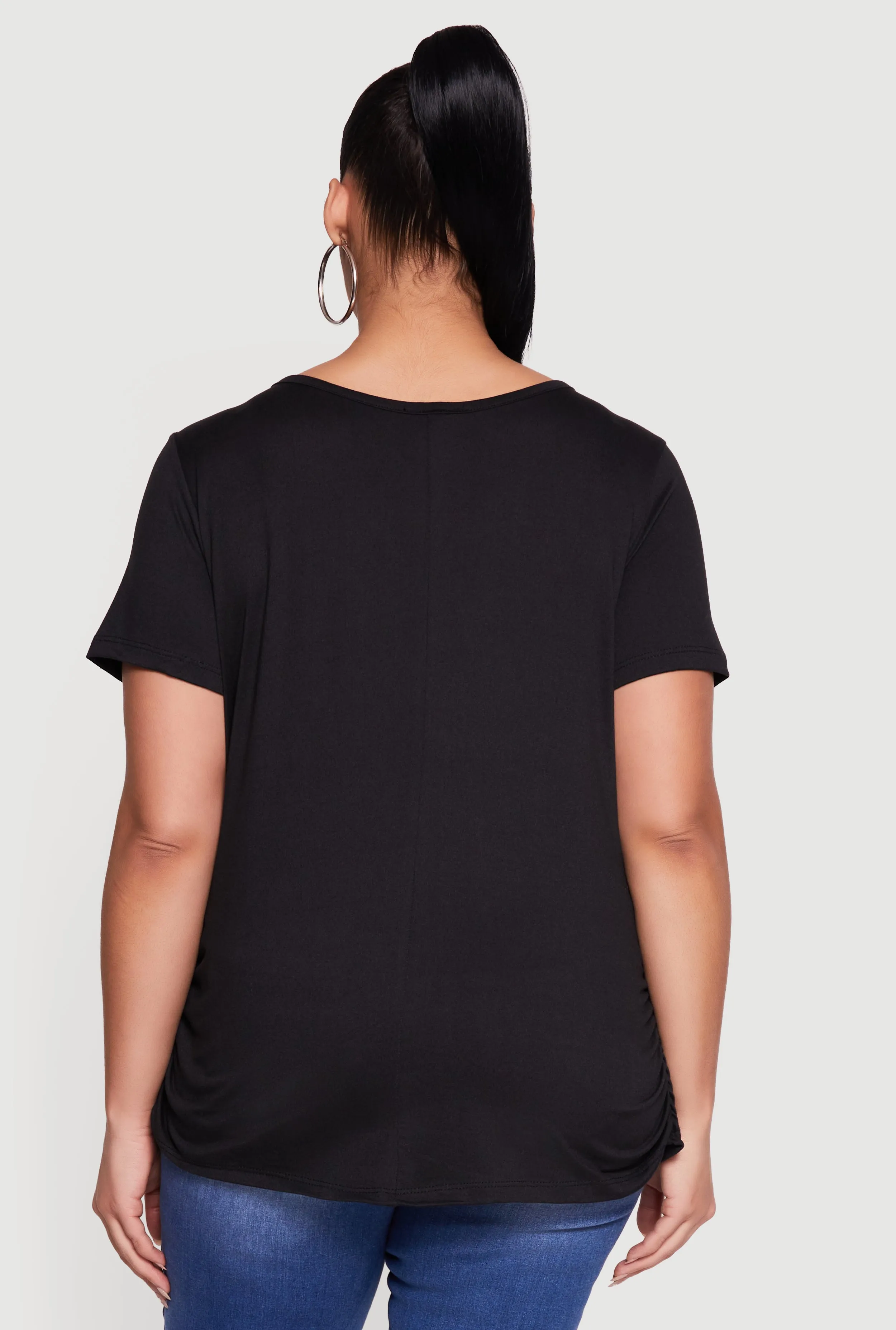 Plus Size Positive Vibes Rhinestone Studded Tee sold by Rainbow product image thumbnail 5