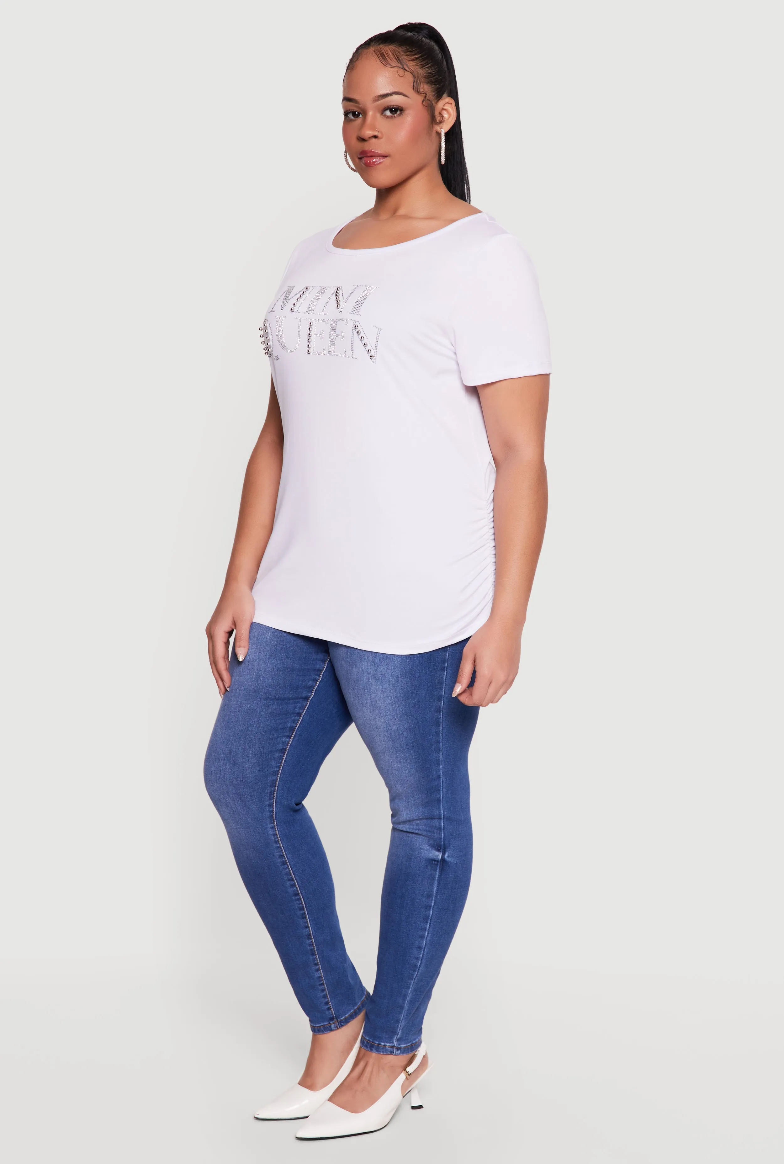 Plus Size Mini Queen Rhinestone Studded Tee sold by Rainbow product image thumbnail 3