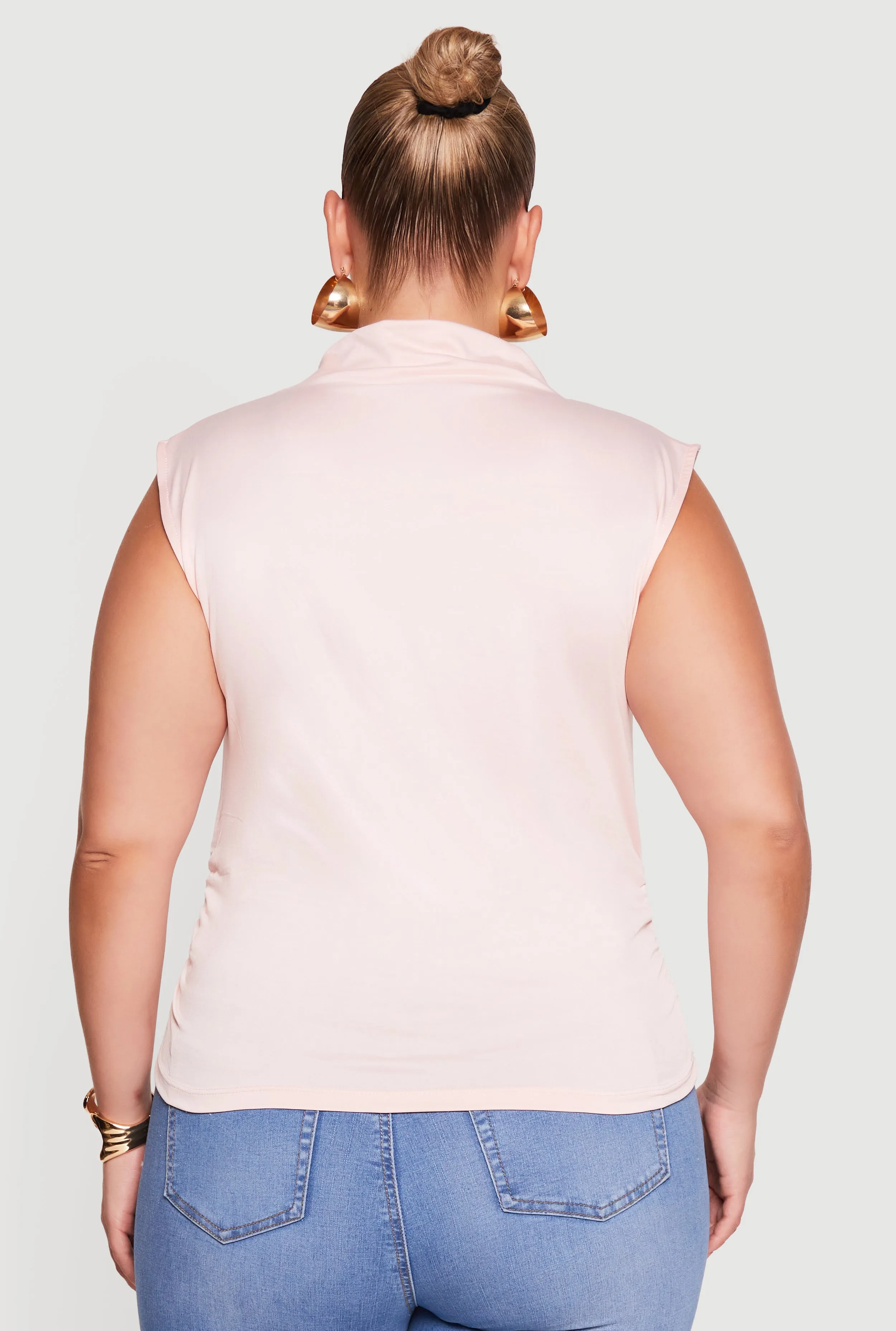 Plus Size Ruched Mock Neck Sleeveless Top sold by Rainbow product image thumbnail 5