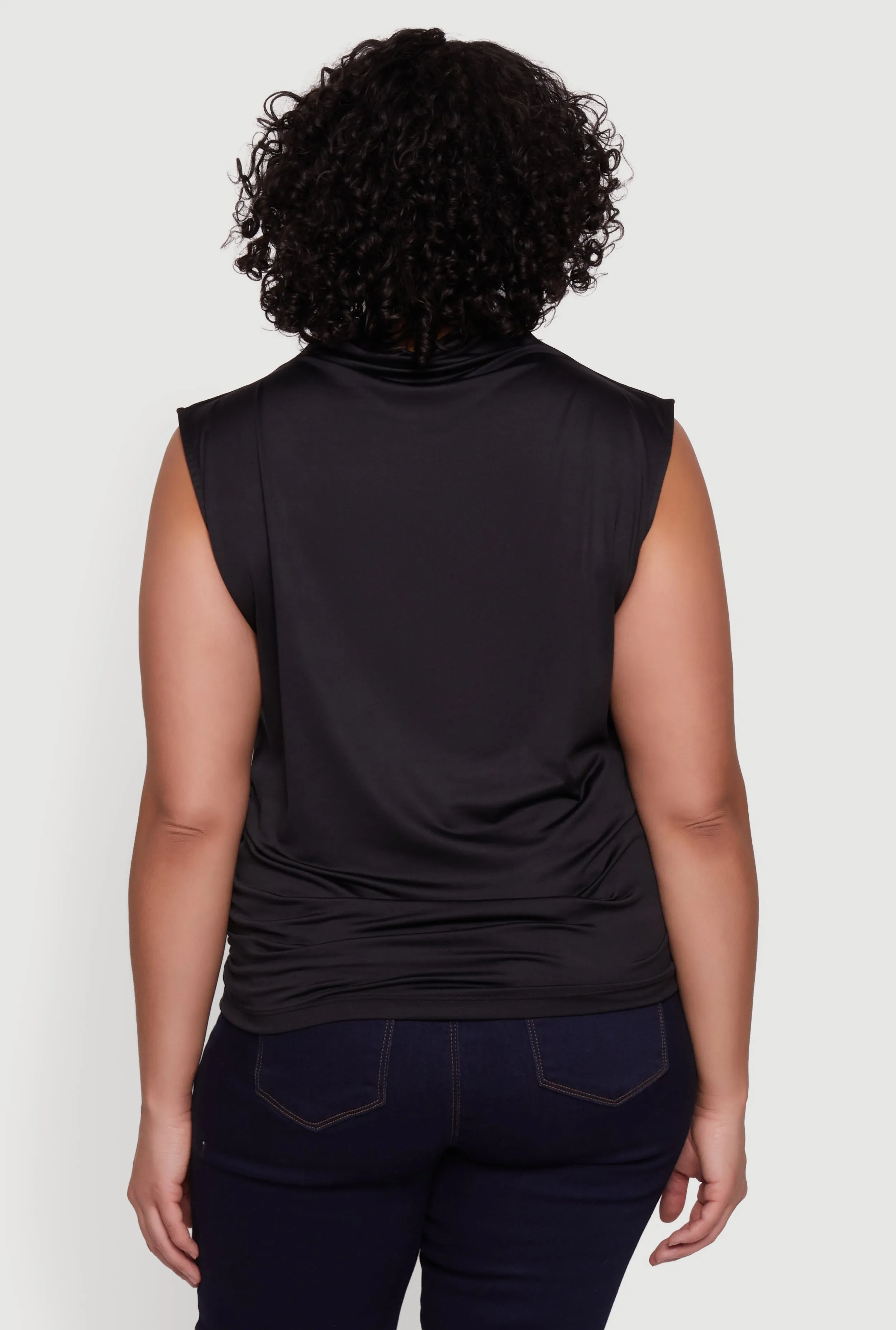 Plus Size Ruched Mock Neck Sleeveless Top sold by Rainbow product image thumbnail 5