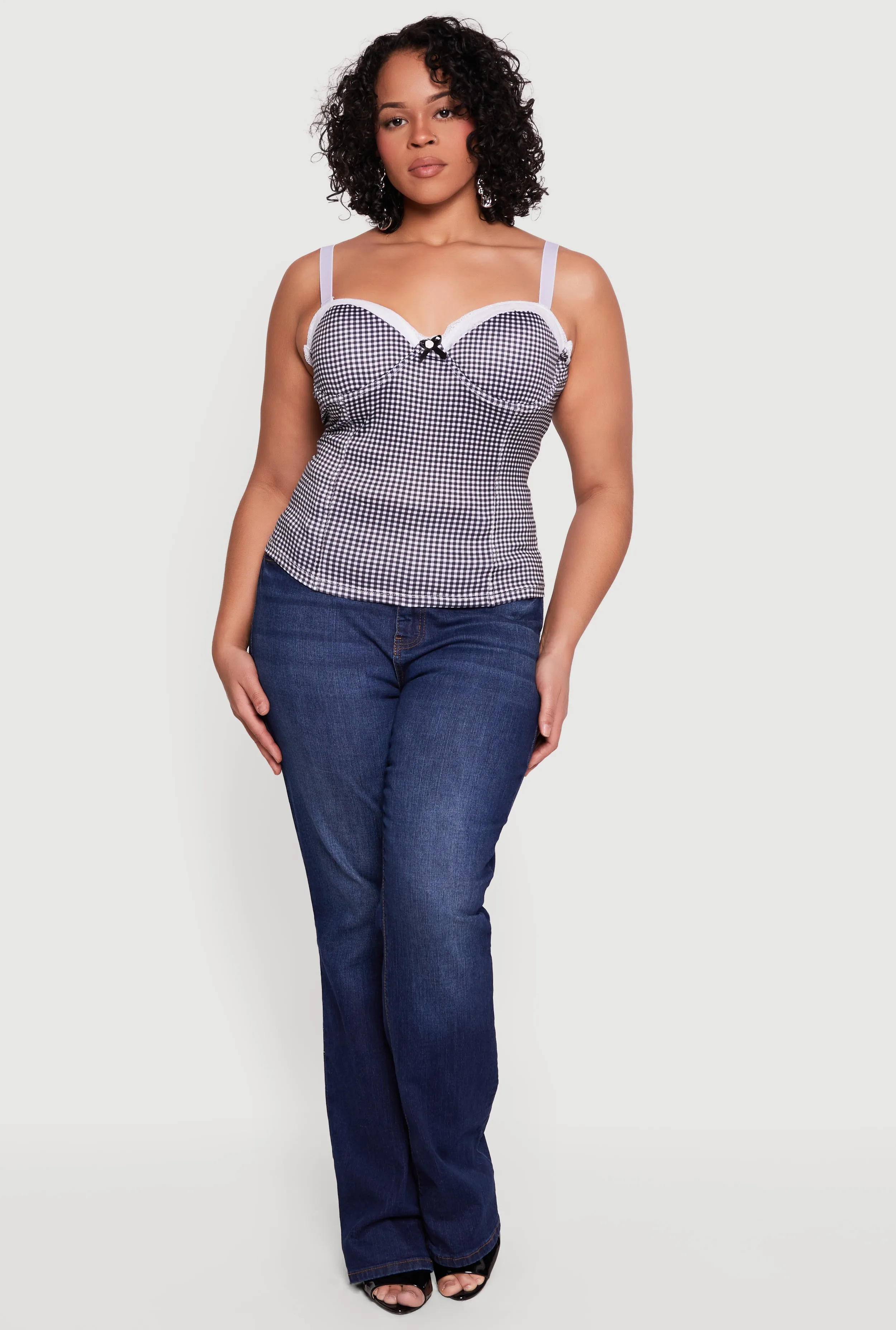 Plus Size Gingham Convertible Bustier Top sold by Rainbow product image thumbnail 2