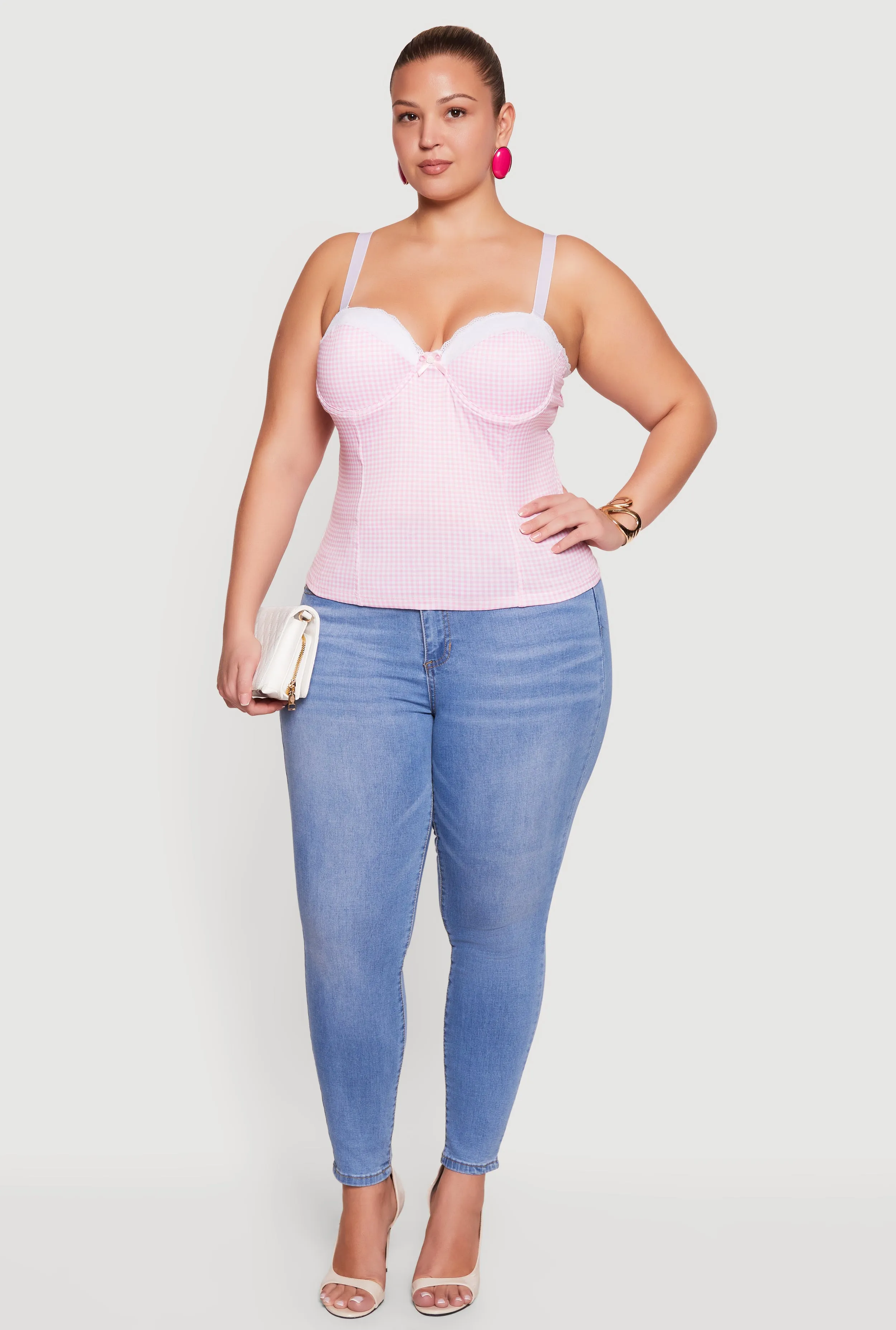 Plus Size Gingham Convertible Bustier Top sold by Rainbow product image thumbnail 3
