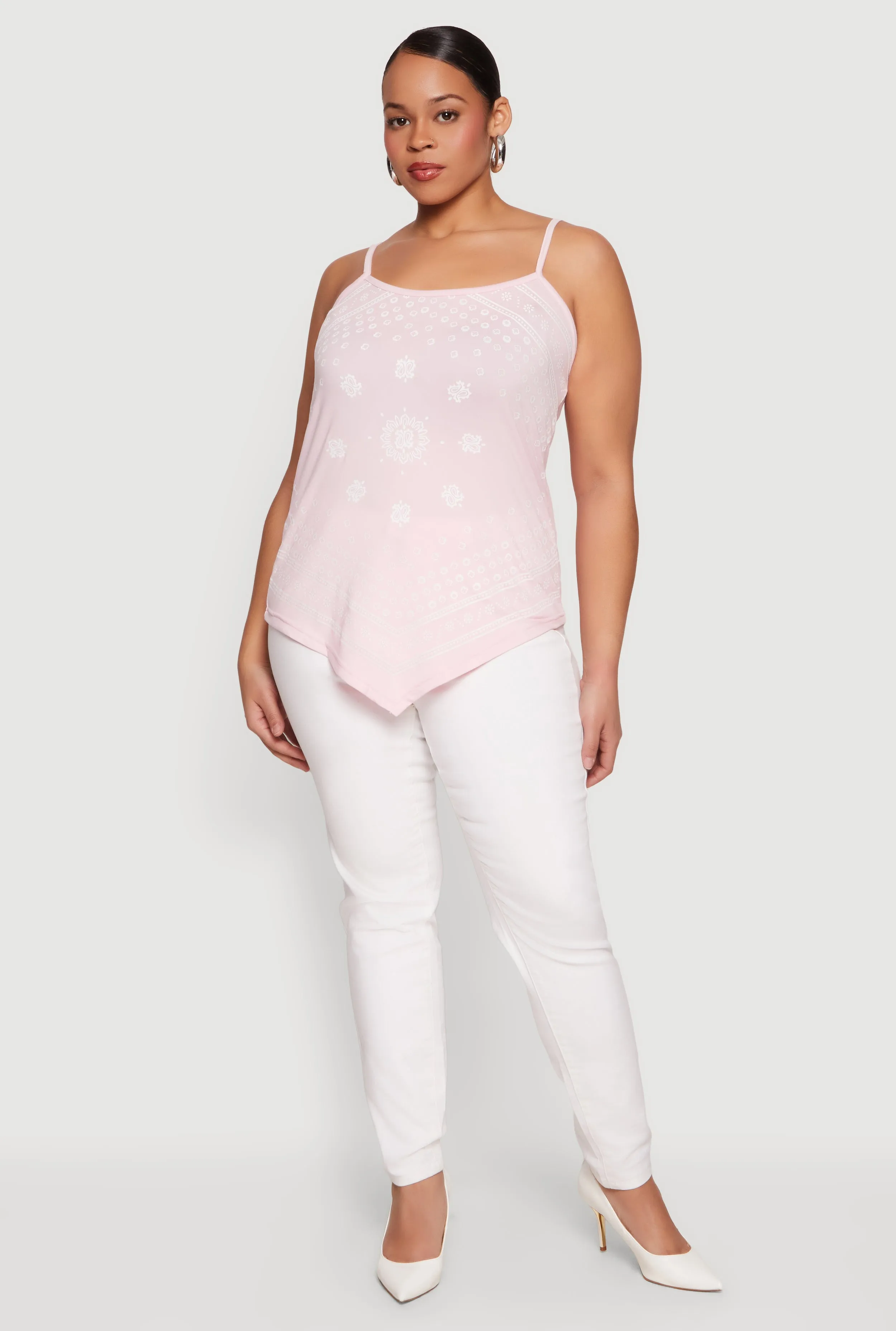 Plus Size Bandana Print Handkerchief Hem Cami Top sold by Rainbow product image thumbnail 3
