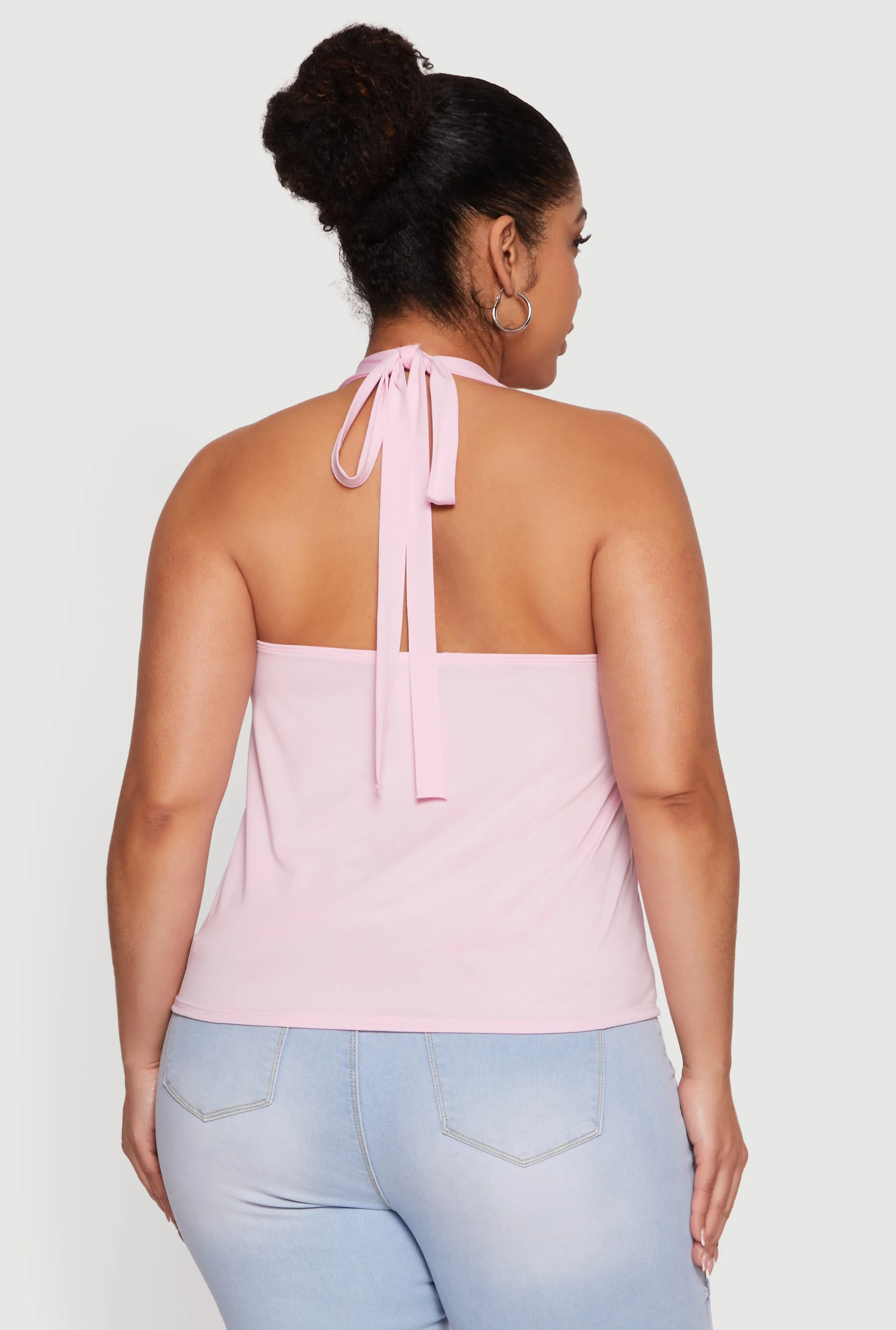 Plus Size Metallic O-Ring Keyhole Halter Top sold by Rainbow product image thumbnail 5