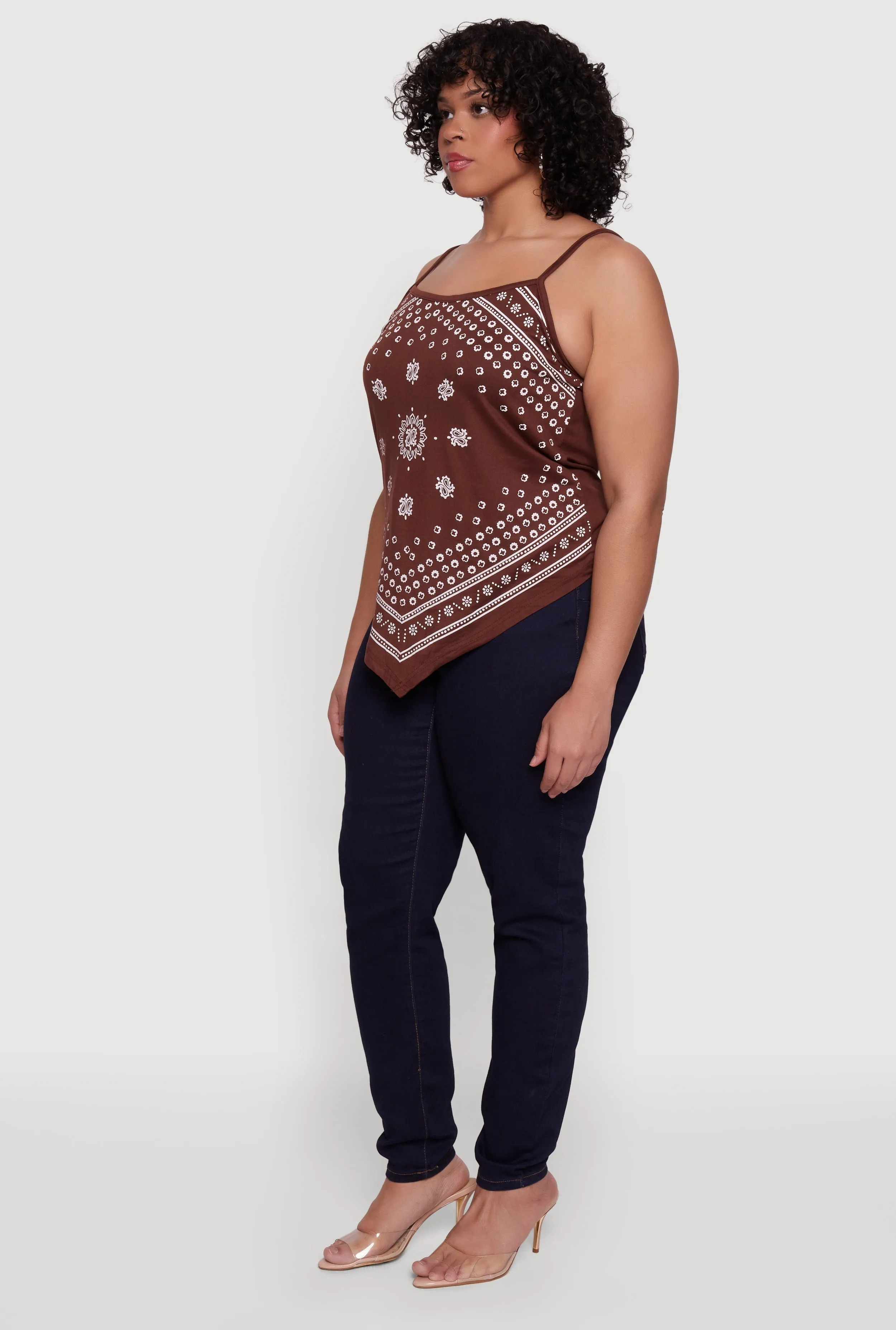 Plus Size Bandana Print Handkerchief Hem Cami Top sold by Rainbow product image thumbnail 3
