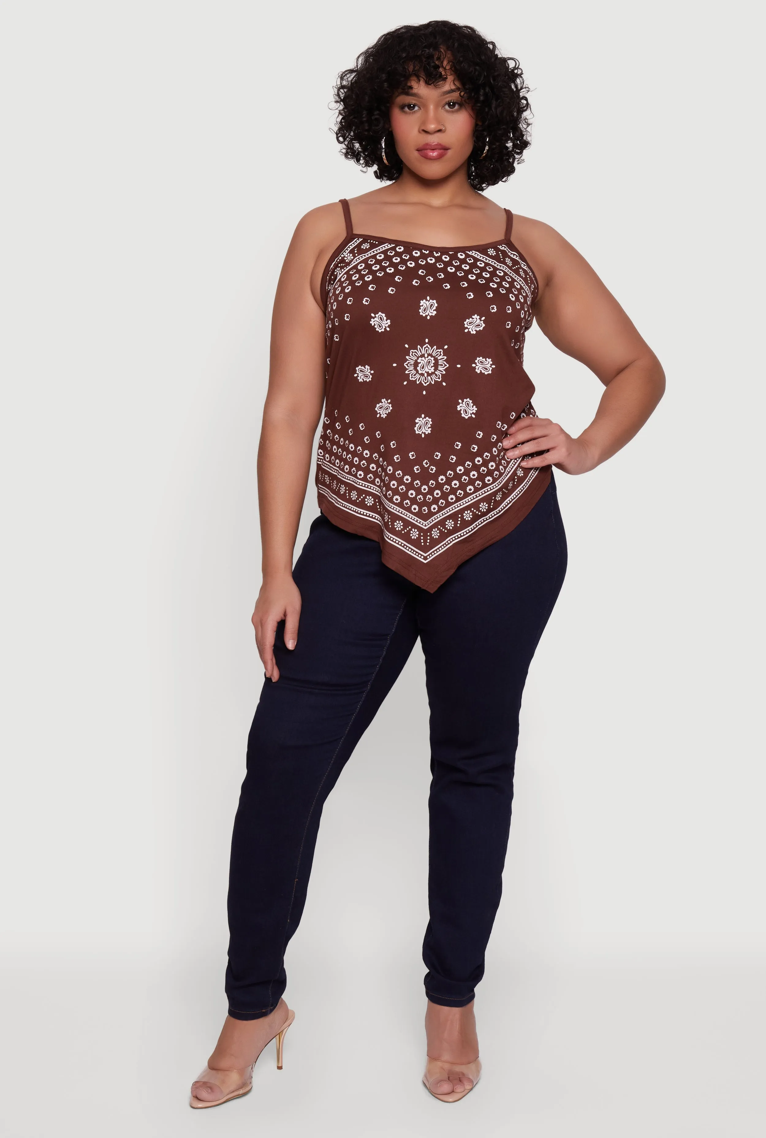 Plus Size Bandana Print Handkerchief Hem Cami Top sold by Rainbow product image thumbnail 2