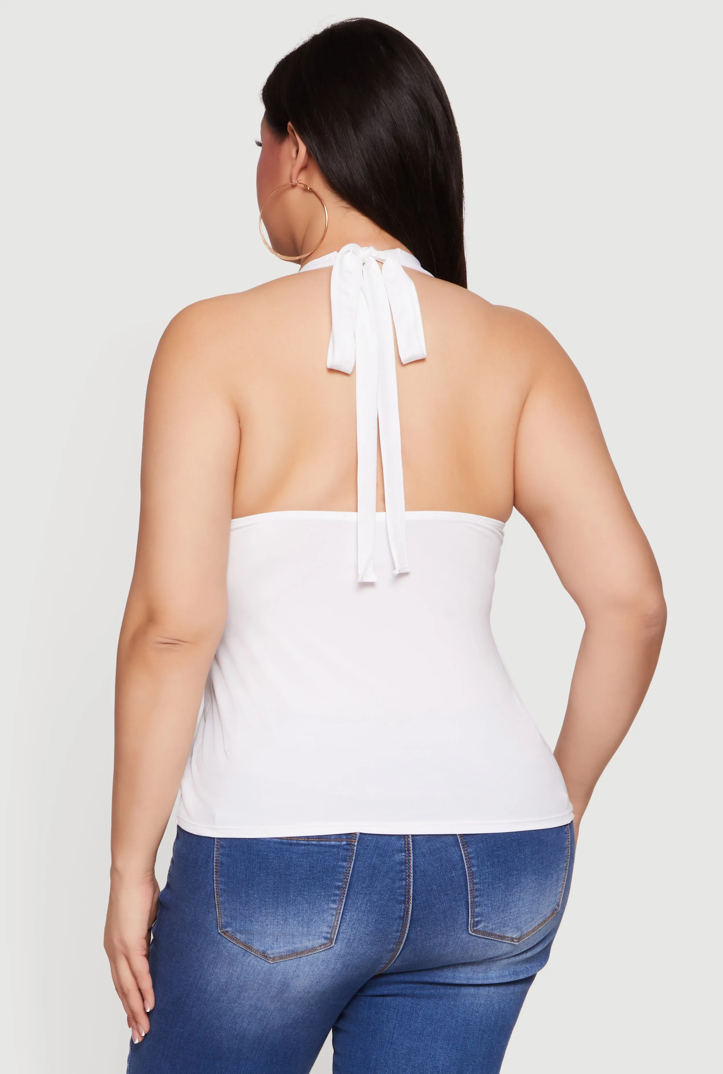 Plus Size Metallic O-Ring Keyhole Halter Top sold by Rainbow product image thumbnail 5