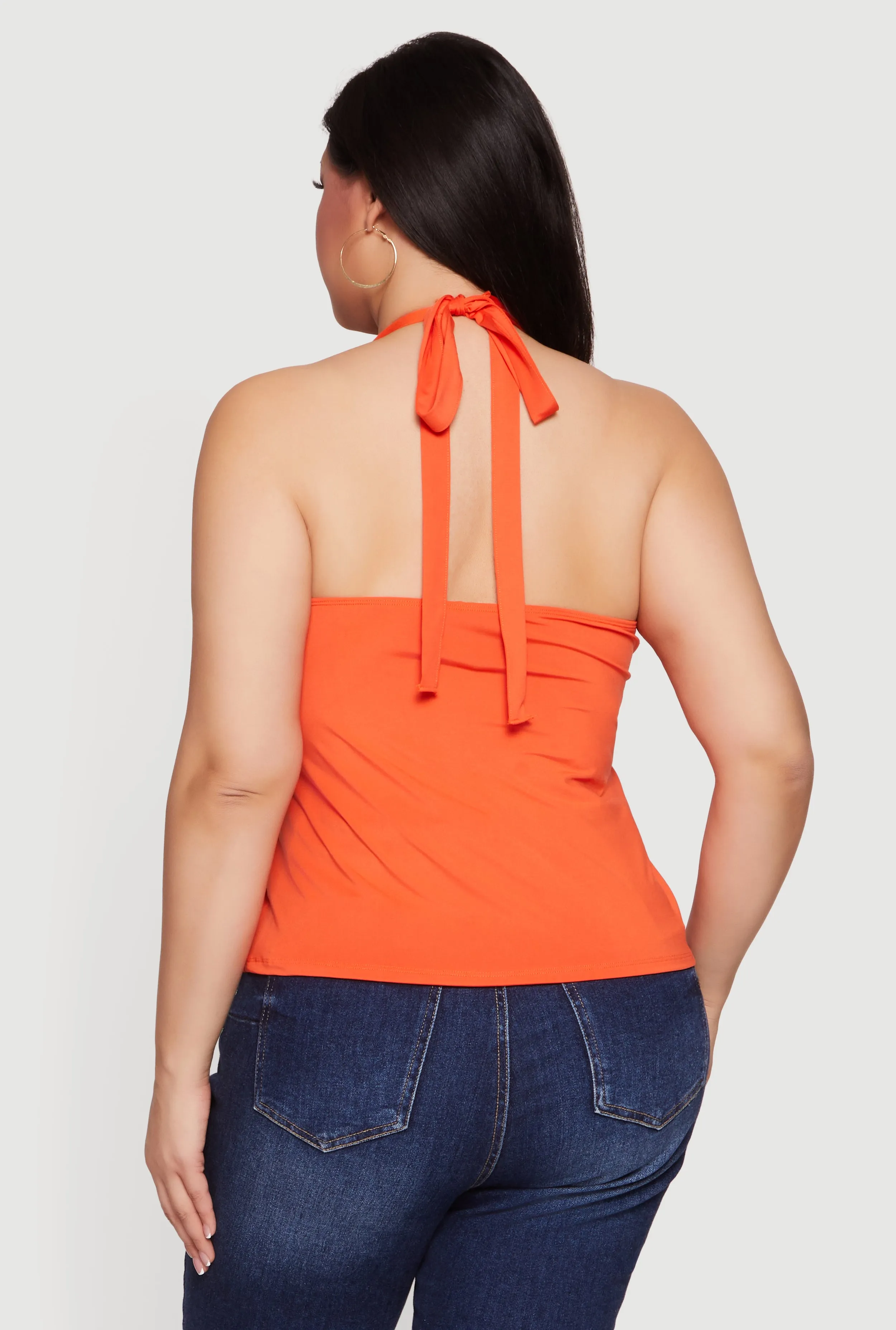 Plus Size Metallic O-Ring Keyhole Halter Top sold by Rainbow product image thumbnail 5