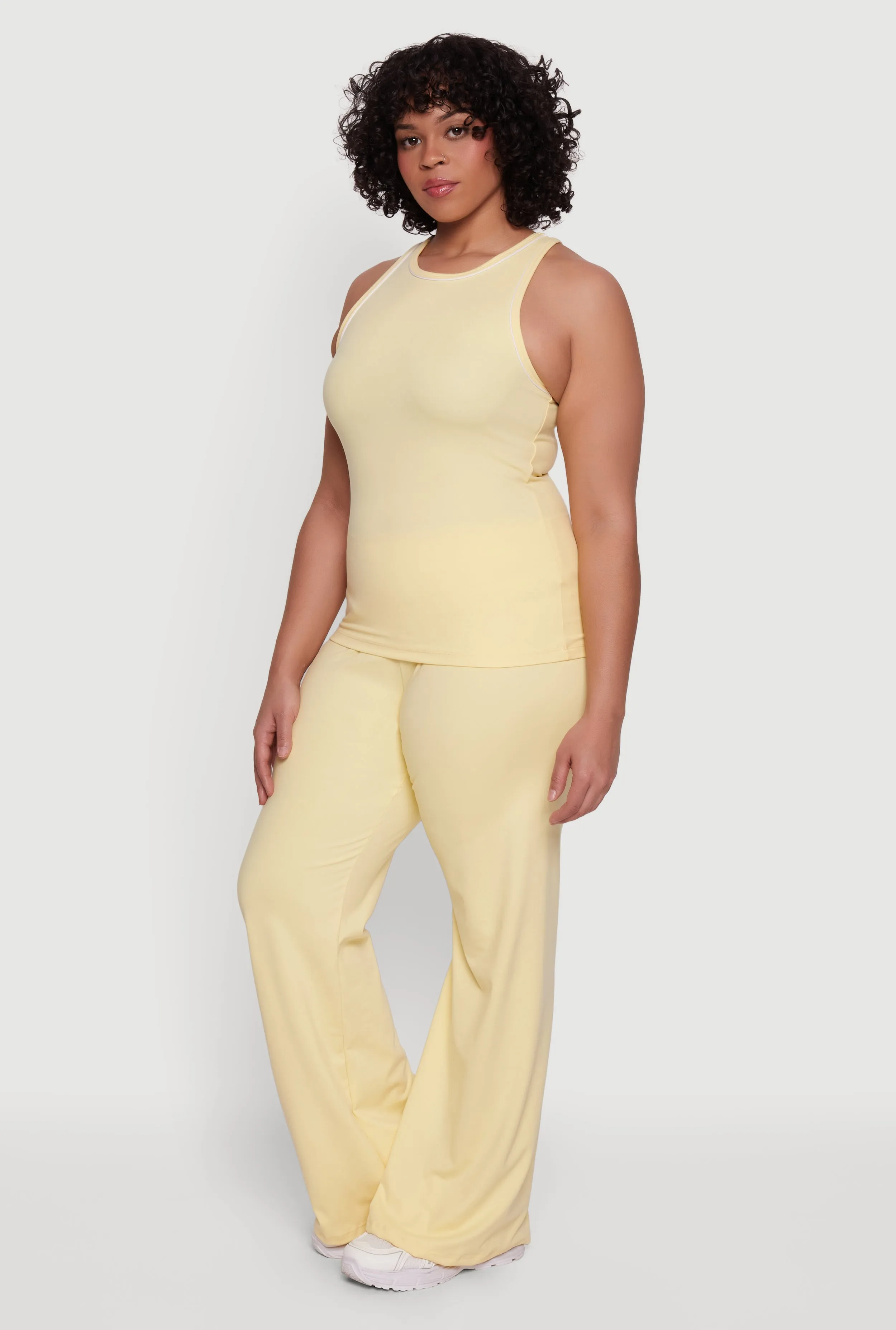 Plus Size Wide Leg Pants with Contrast Trim sold by Rainbow product image thumbnail 2