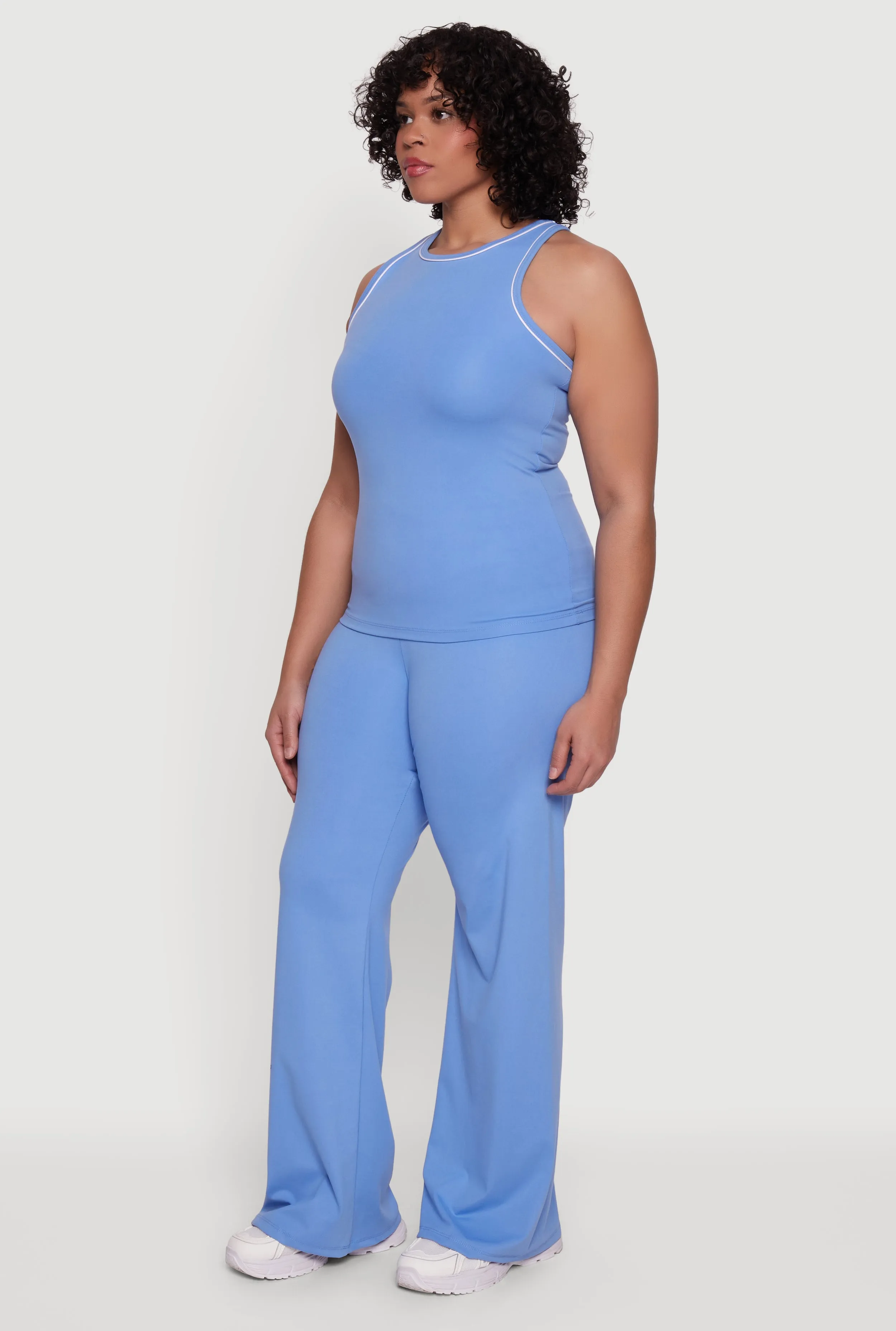 Plus Size Wide Leg Pants with Contrast Trim sold by Rainbow product image thumbnail 2