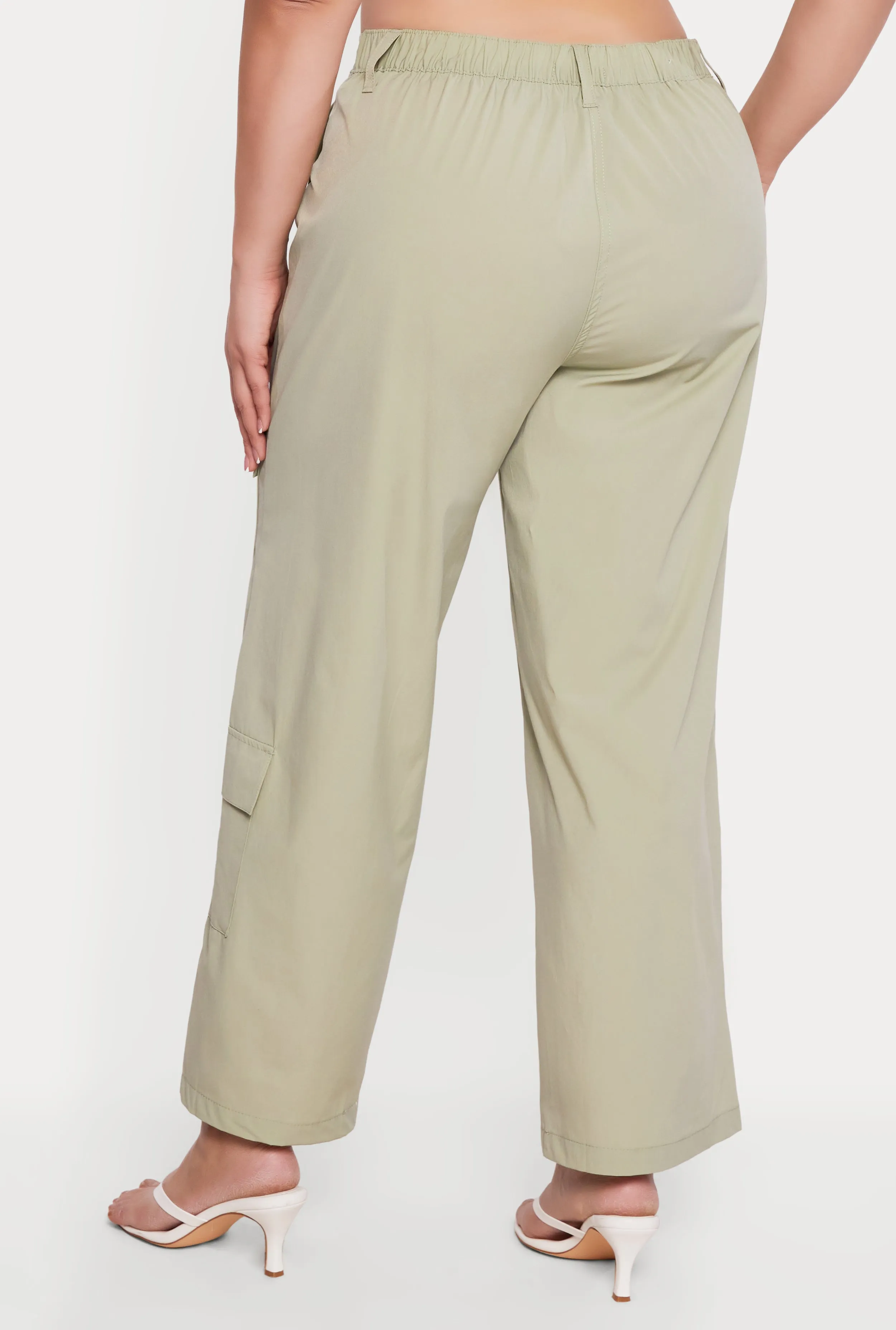 Plus Size Nylon High Waisted Wide Leg Utility Pants sold by Rainbow product image thumbnail 5