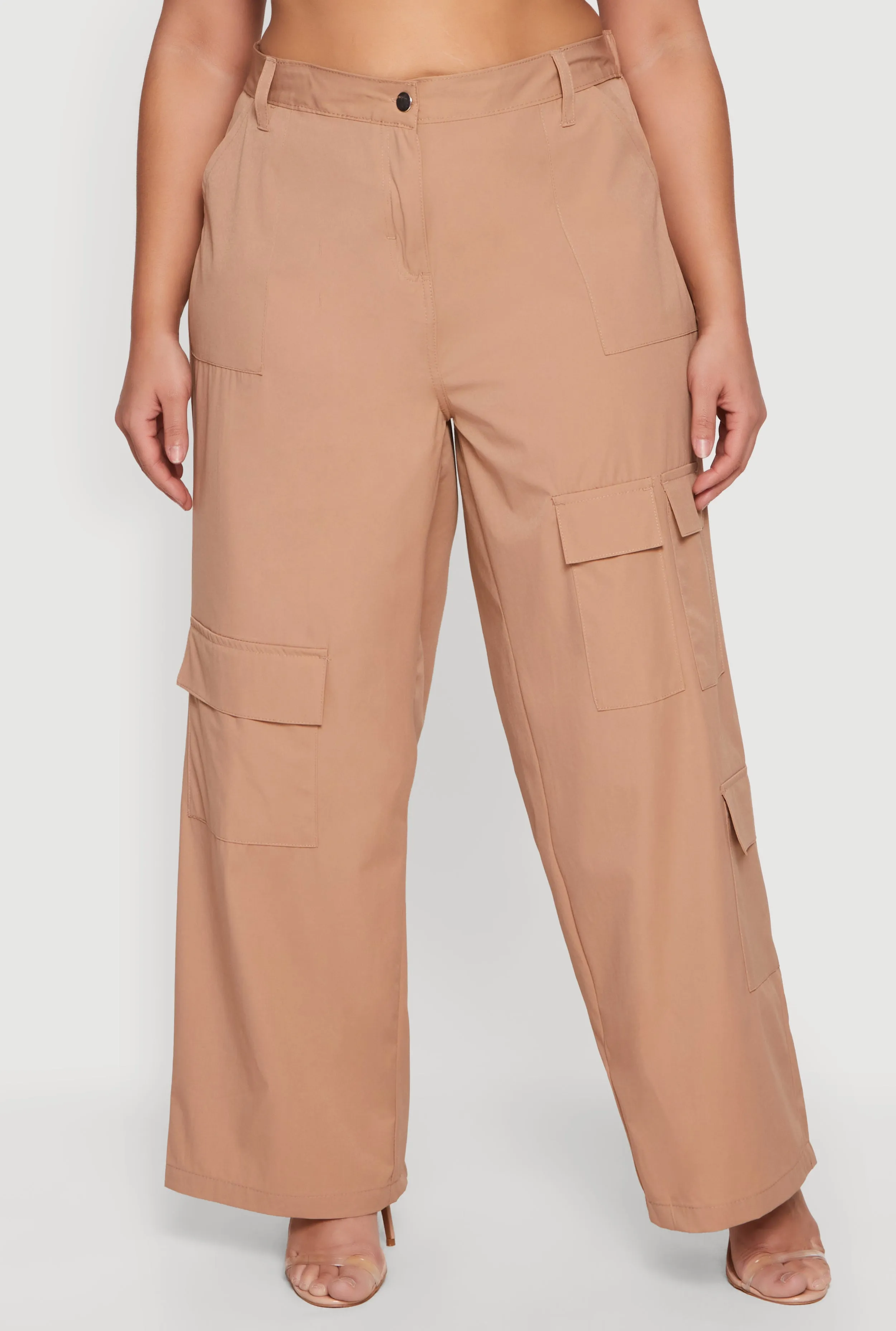 Plus Size Nylon High Waisted Wide Leg Utility Pants sold by Rainbow product image thumbnail 3