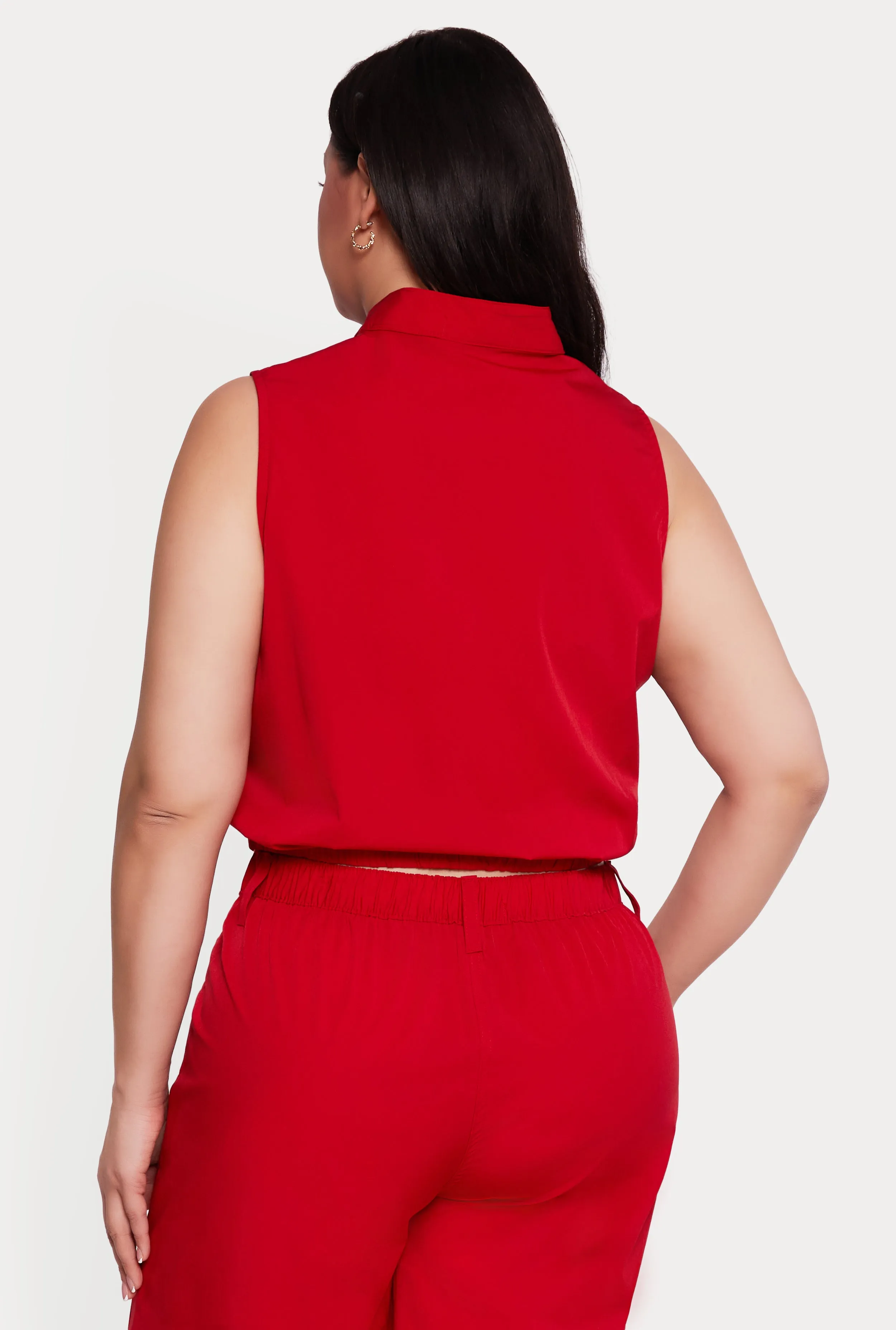 Plus Size Nylon Cropped Zip Front Windbreaker Vest sold by Rainbow product image thumbnail 5