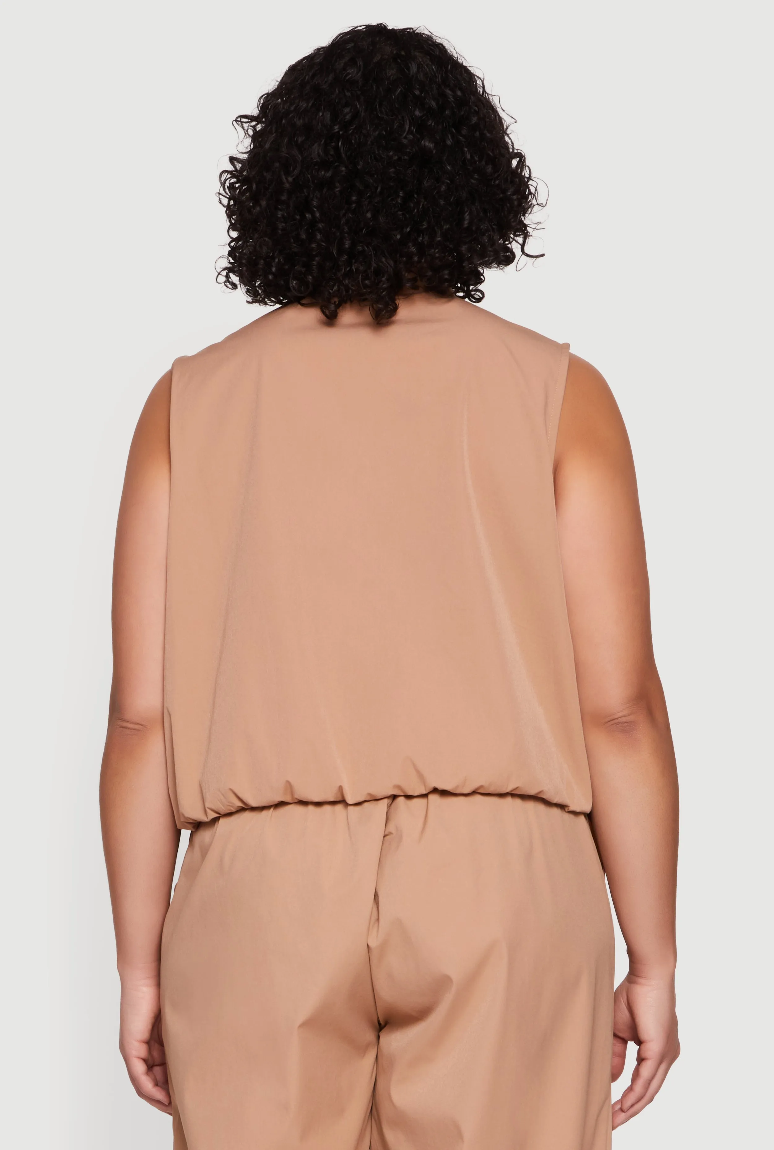 Plus Size Nylon Cropped Zip Front Windbreaker Vest sold by Rainbow product image thumbnail 5