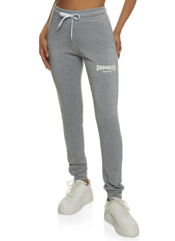 Brooklyn Good Vibes Drawstring Joggers sold by Rainbow