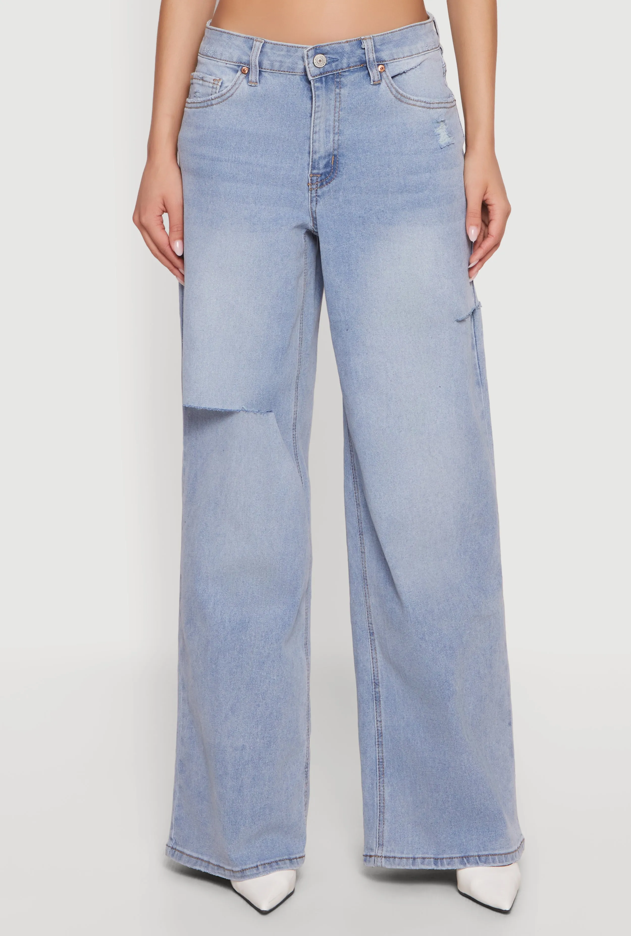 Almost Famous Slashed Wide Leg Jeans sold by Rainbow product image thumbnail 3