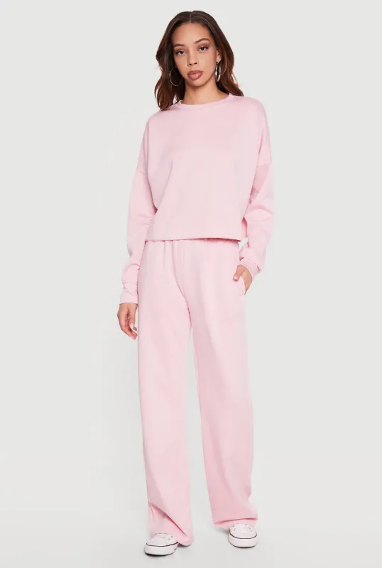 Elastic High Waisted Wide Leg Pull On Pants sold by Rainbow