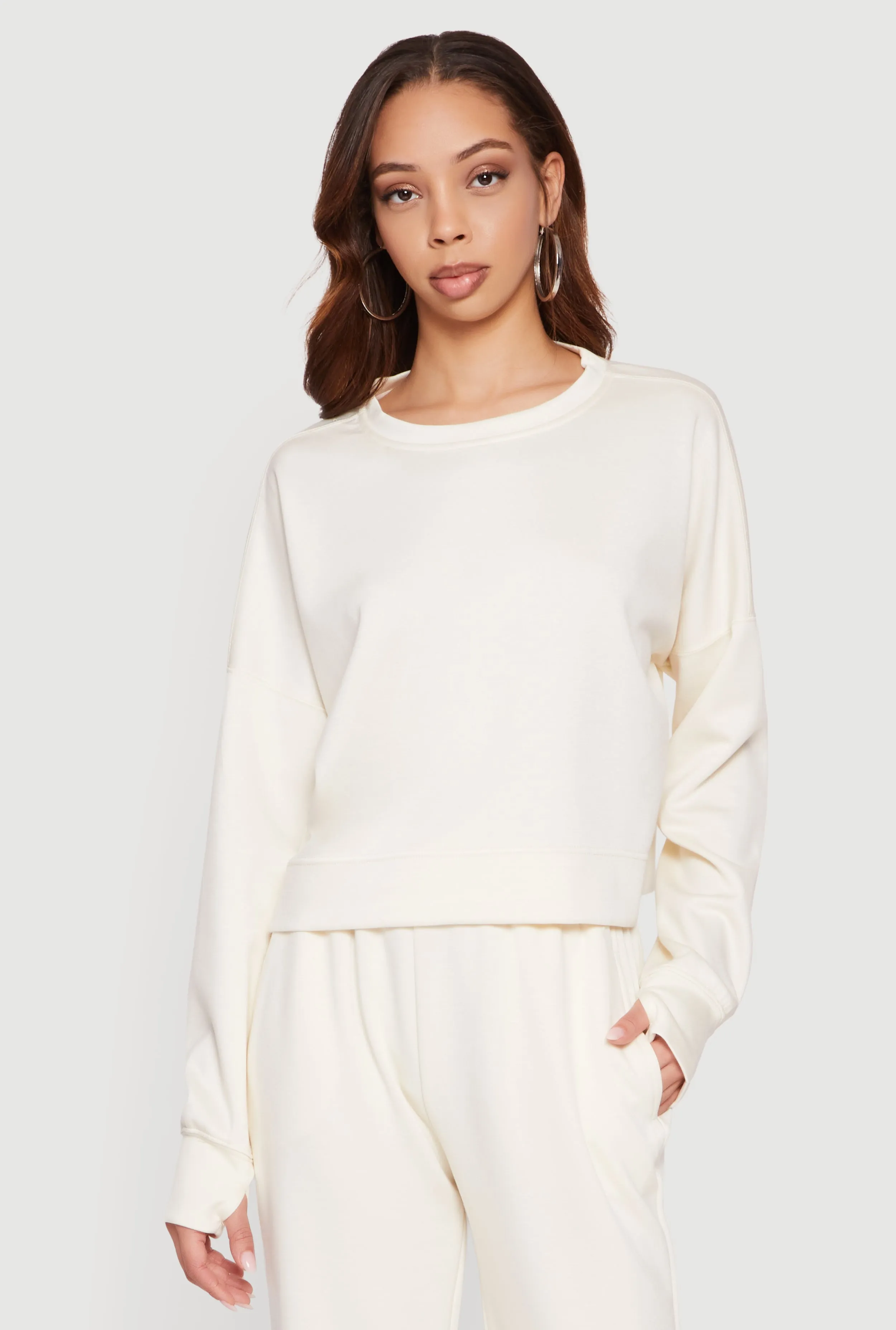 Long Sleeve Crew Neck Pullover Sweatshirt sold by Rainbow