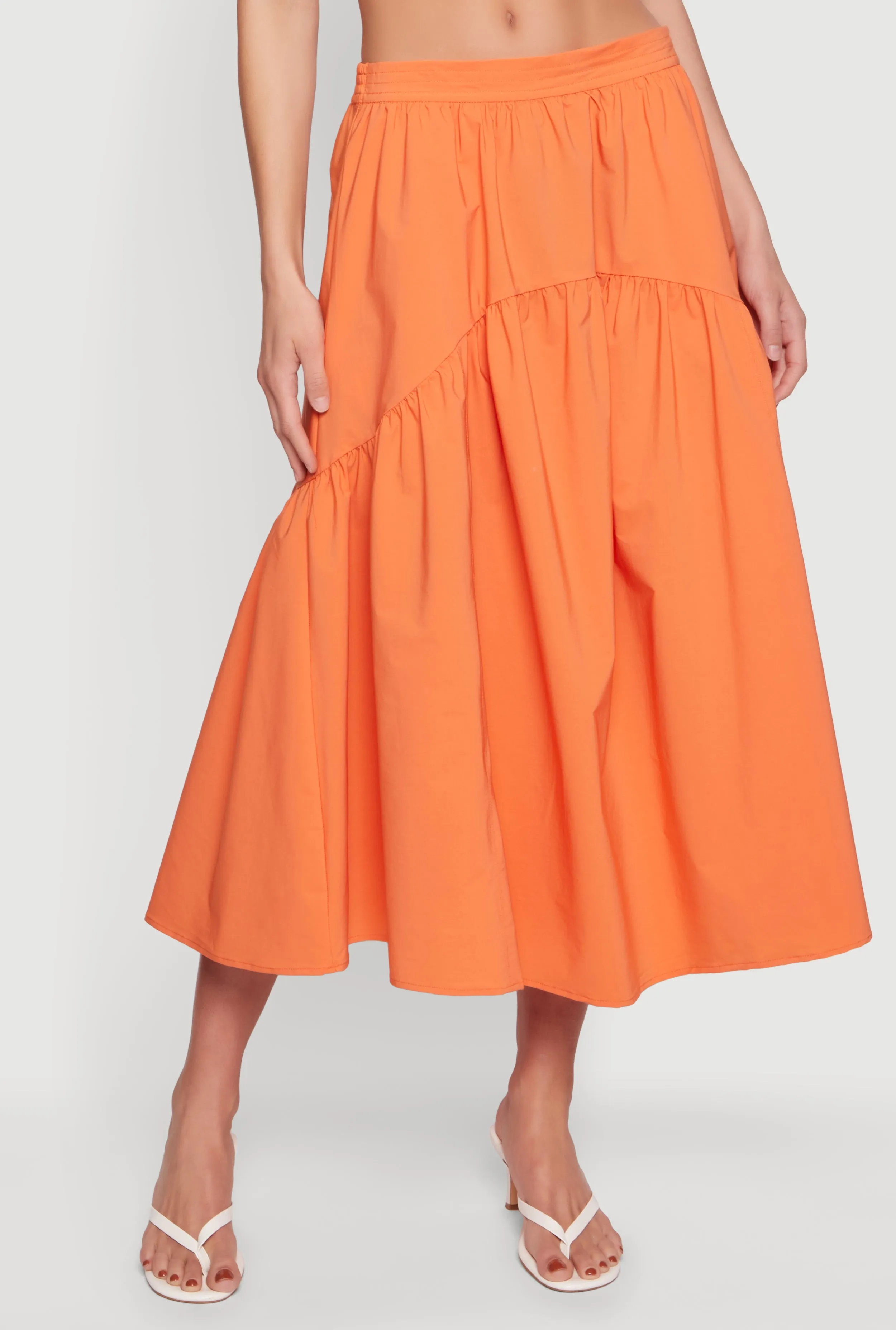 Drop Waist Ruffle Trim Midi Skirt sold by Rainbow product image thumbnail 3