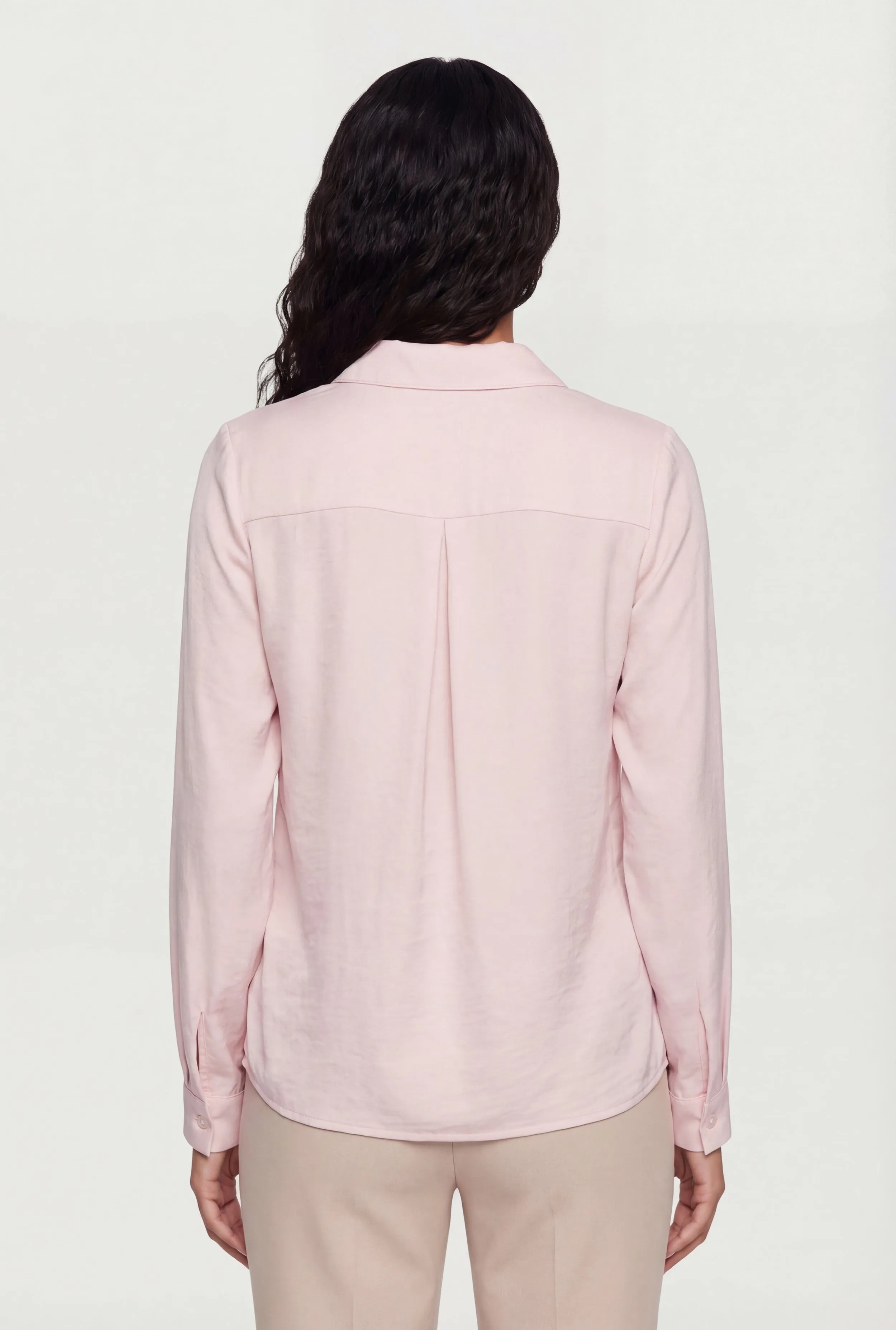 Crepe Knit Long Sleeve Button Front Shirt sold by Rainbow product image thumbnail 5