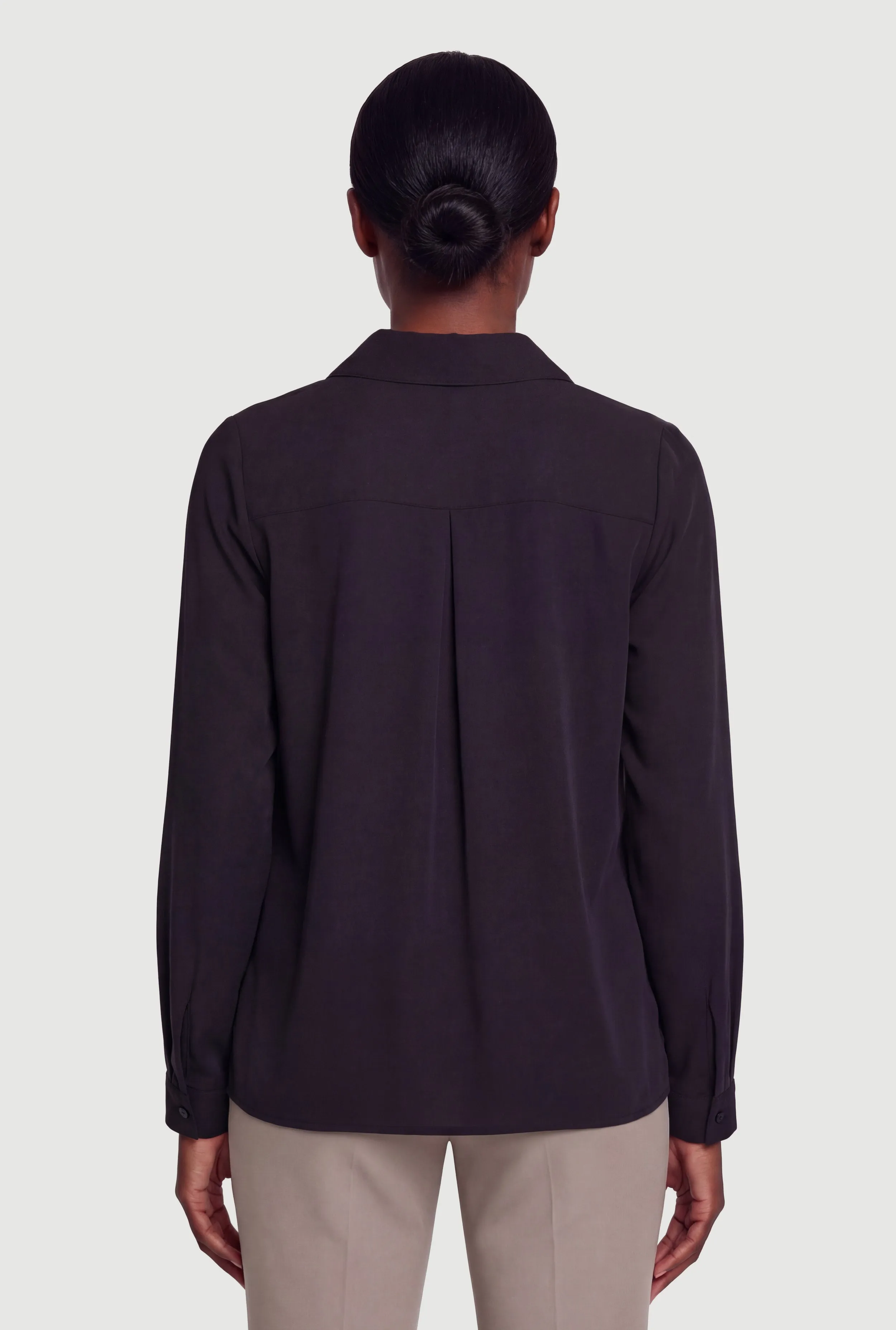 Crepe Knit Long Sleeve Button Front Shirt sold by Rainbow product image thumbnail 5