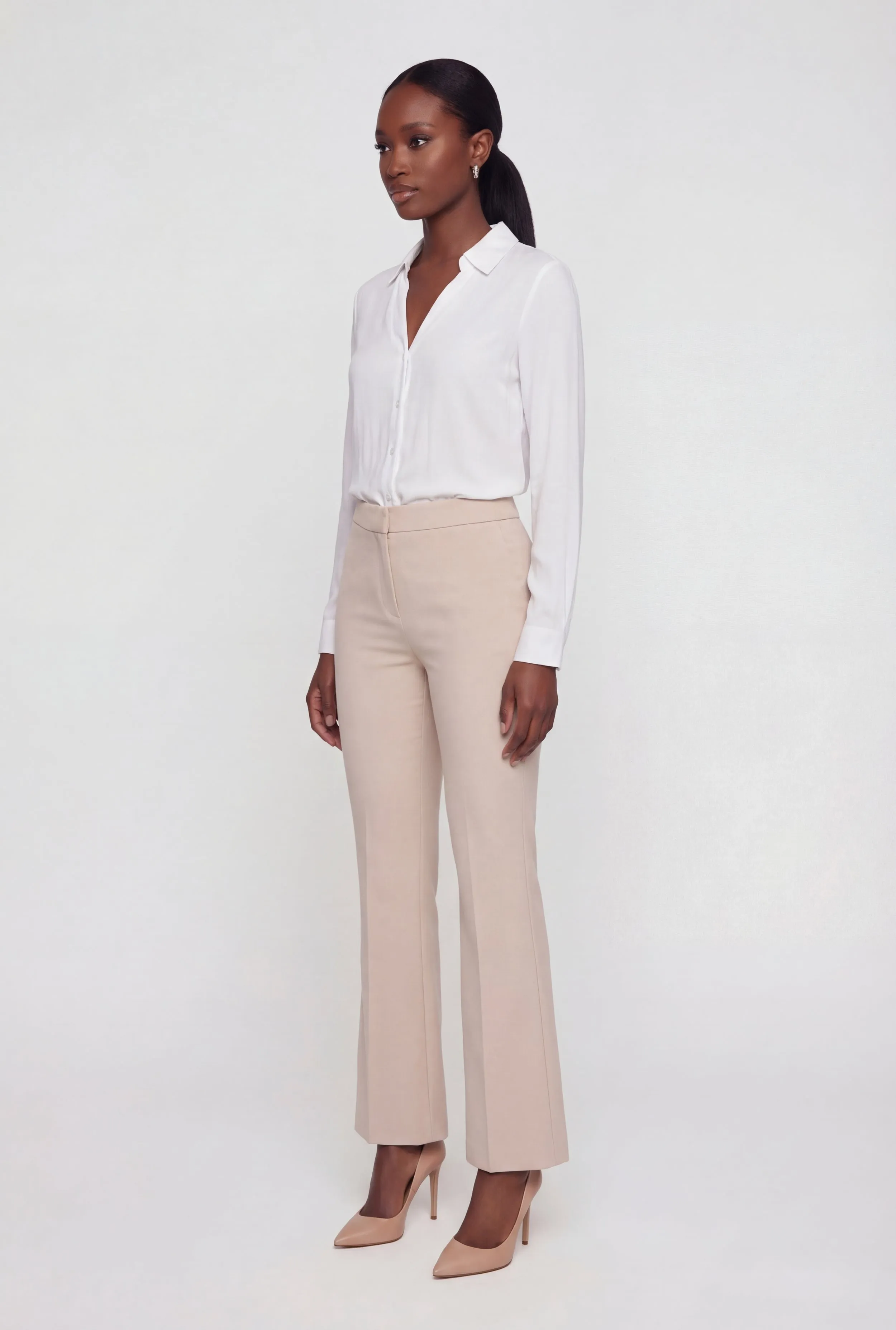 Crepe Knit Long Sleeve Button Front Shirt sold by Rainbow product image thumbnail 3