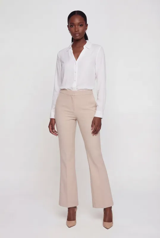 Crepe Knit Long Sleeve Button Front Shirt made by Rainbow